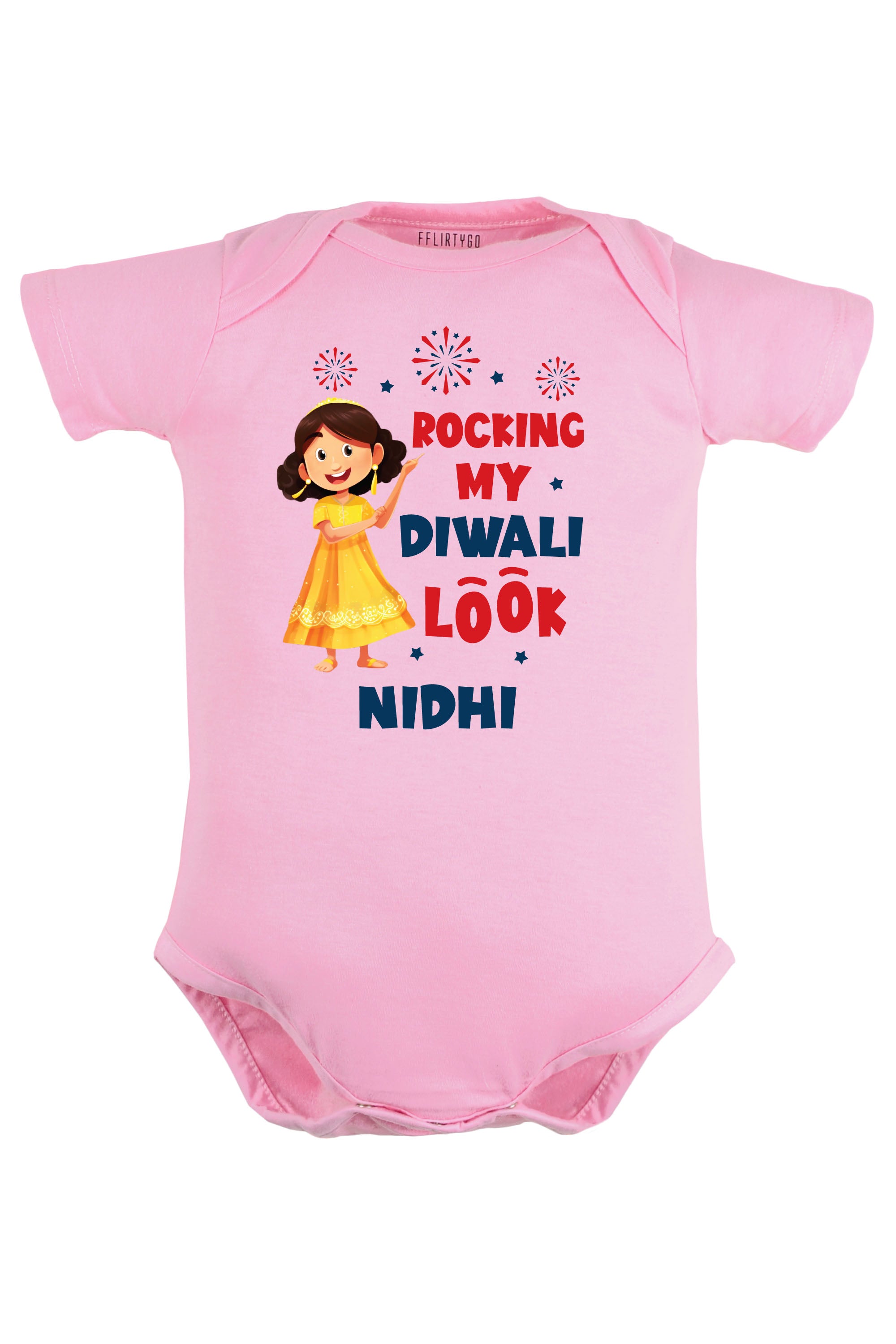 Rocking My Diwali Look Baby Romper | Onesies w/ Custom Name