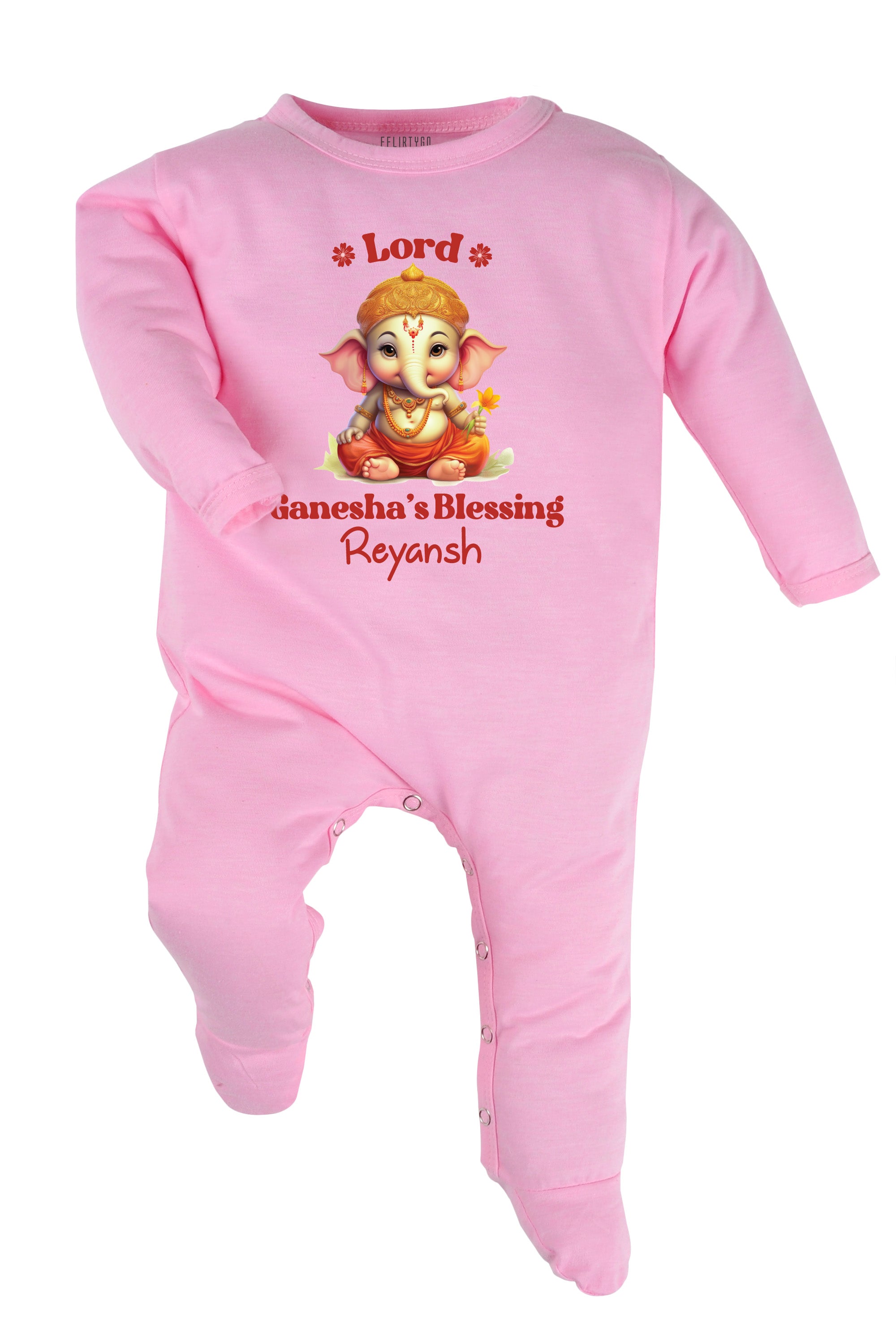 Lord Ganesha's Blessing Baby Romper | Onesies w/ Custom Name