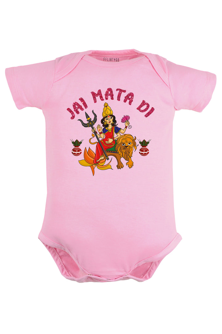 Jai Mata Di With Glitter Baby Romper | Onesies