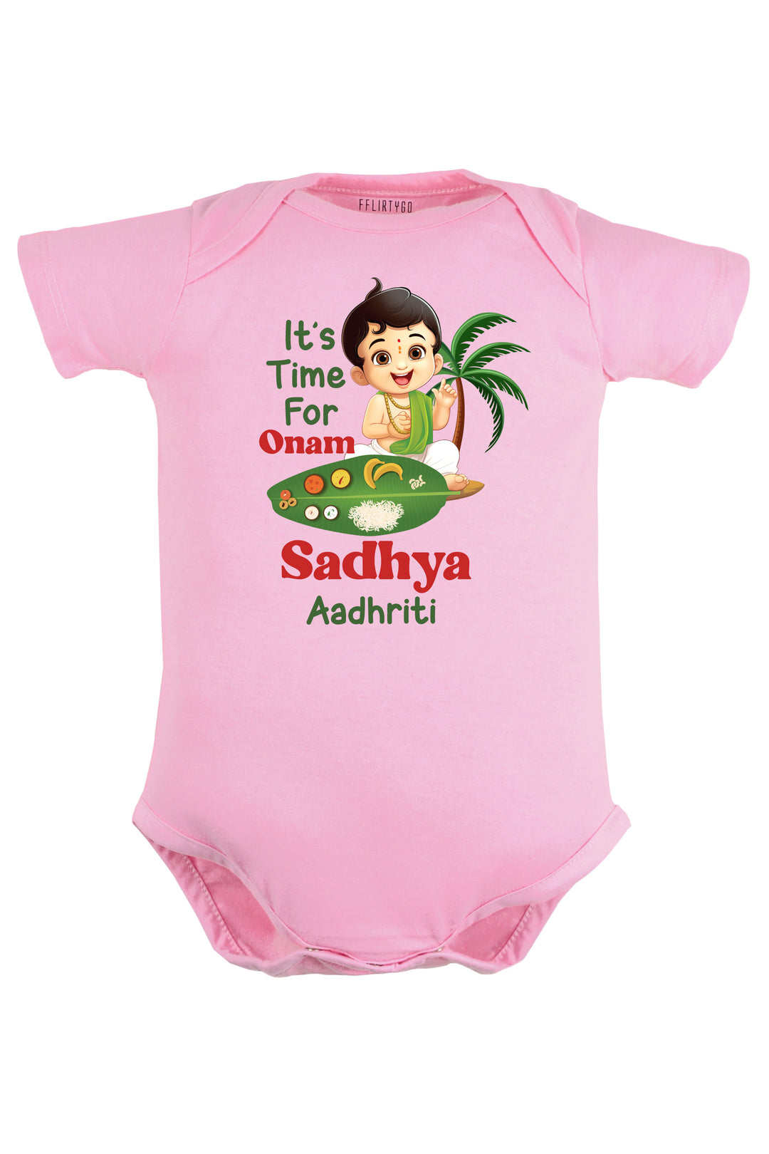 It's Time For Onam Sadhya Baby Romper | Onesies w/ Custom Name