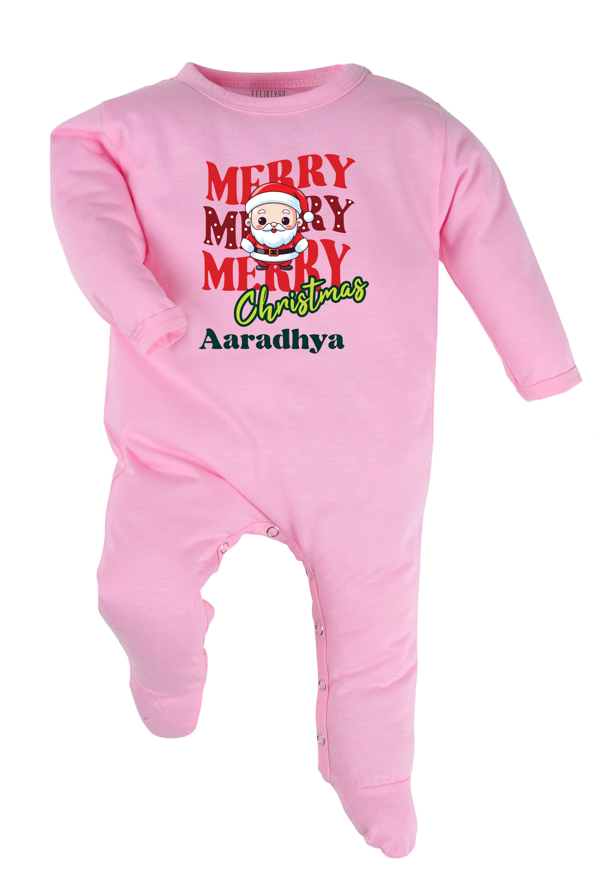 Merry Merry Merry  Christmas Baby Romper | Onesies w/ Custom Name