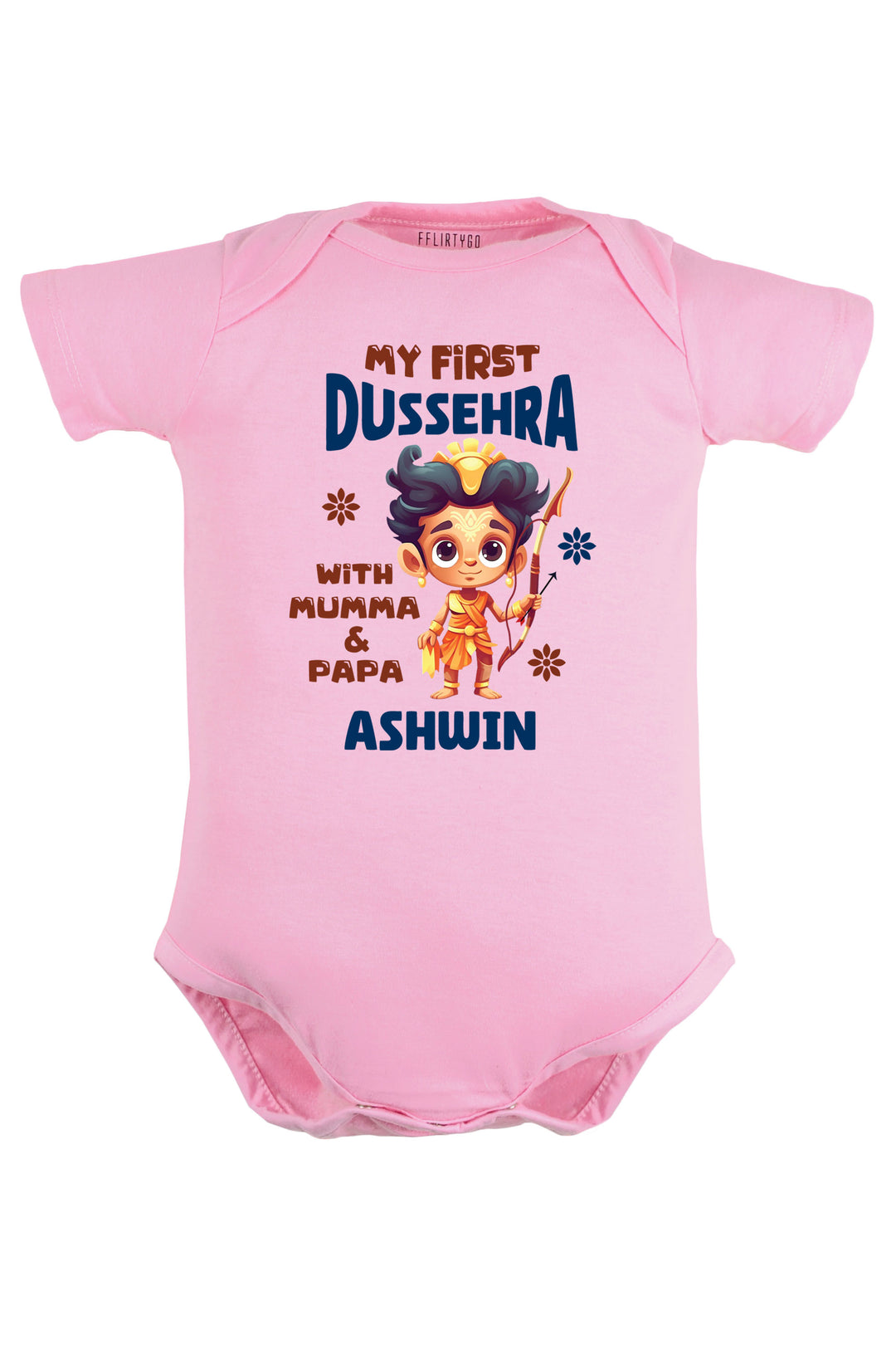 My First Dussehra With Mumma & Papa Baby Romper | Onesies w/ Custom Name