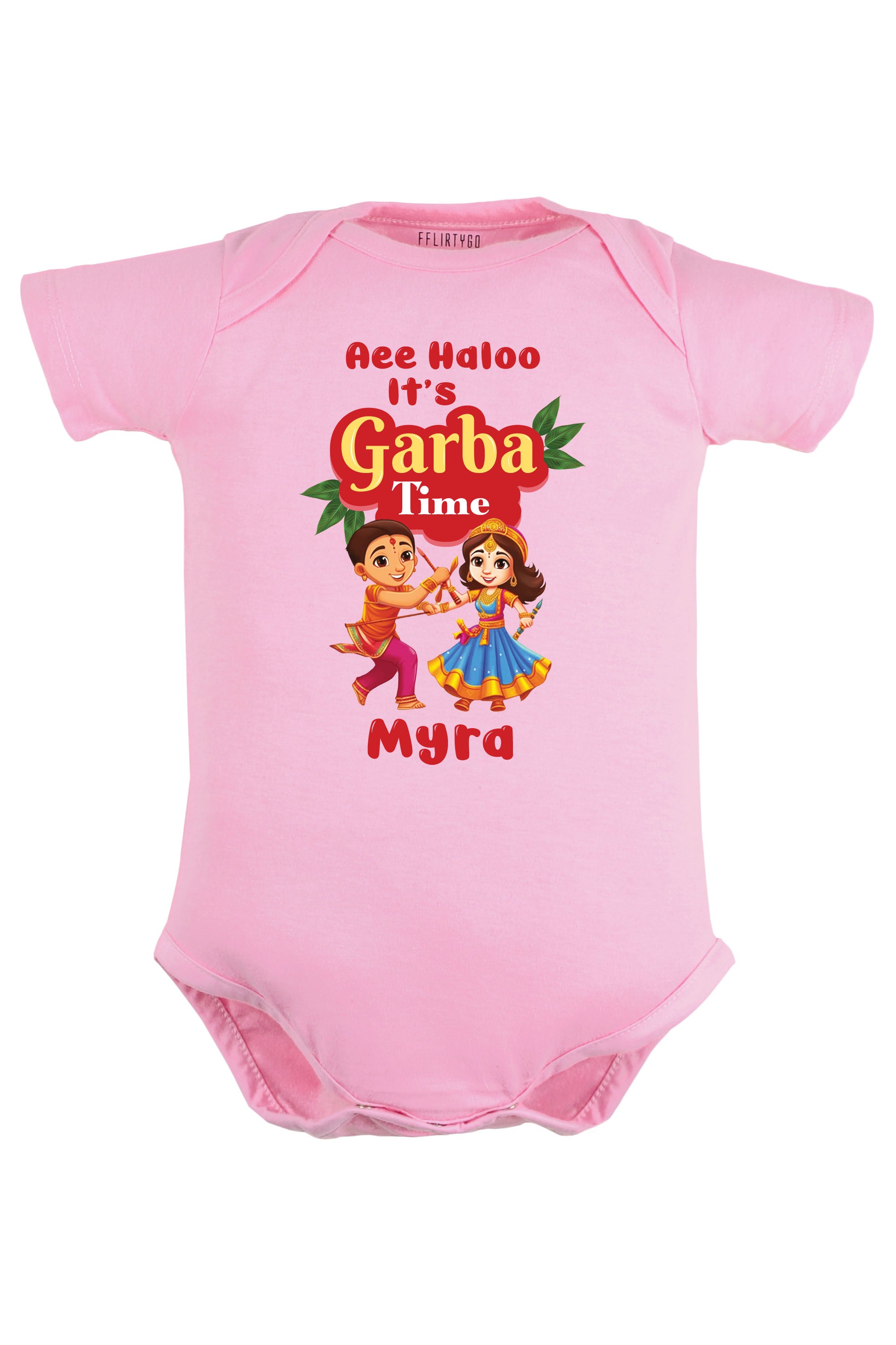 Aee Haloo It's Garba Time Baby Romper | Onesies w/ Custom Name