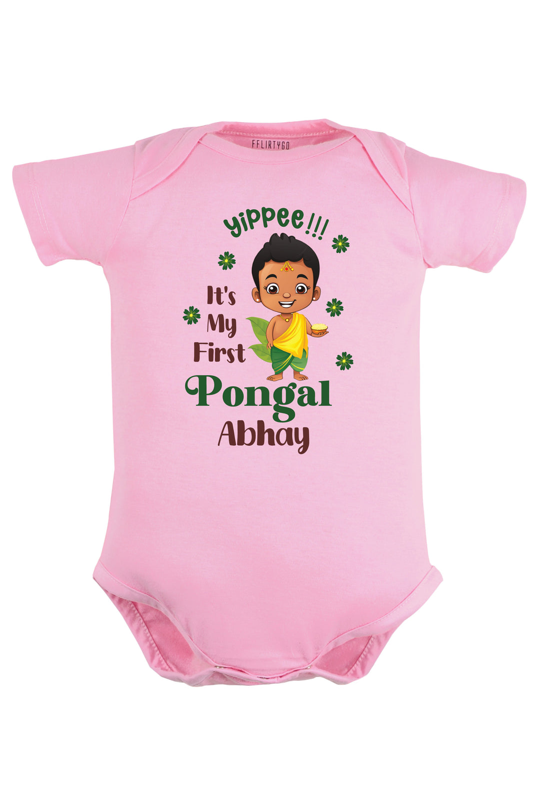 Yippee It's my first Pongal Baby Romper | Onesies w/ Custom Name