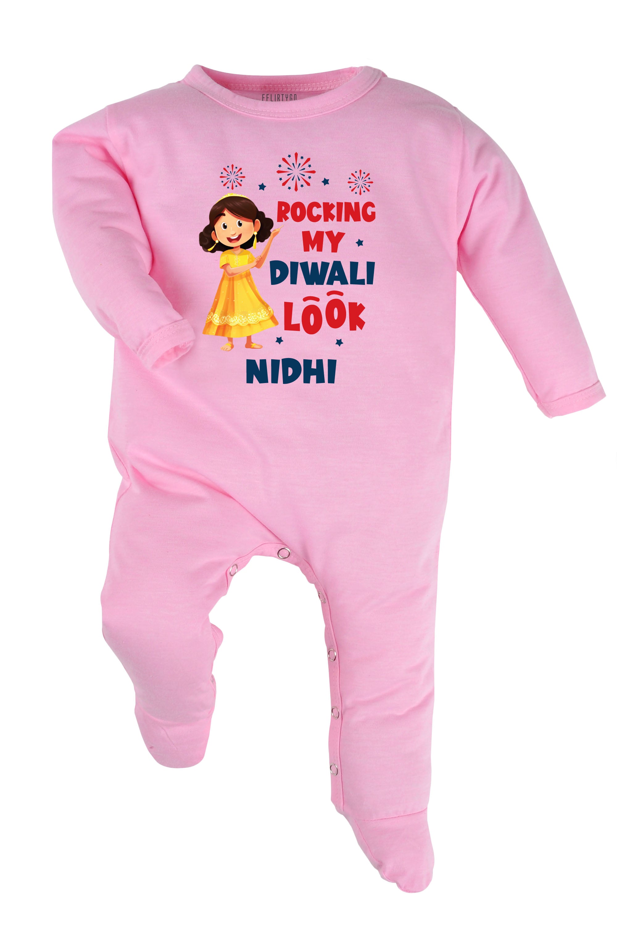 Rocking My Diwali Look Baby Romper | Onesies w/ Custom Name