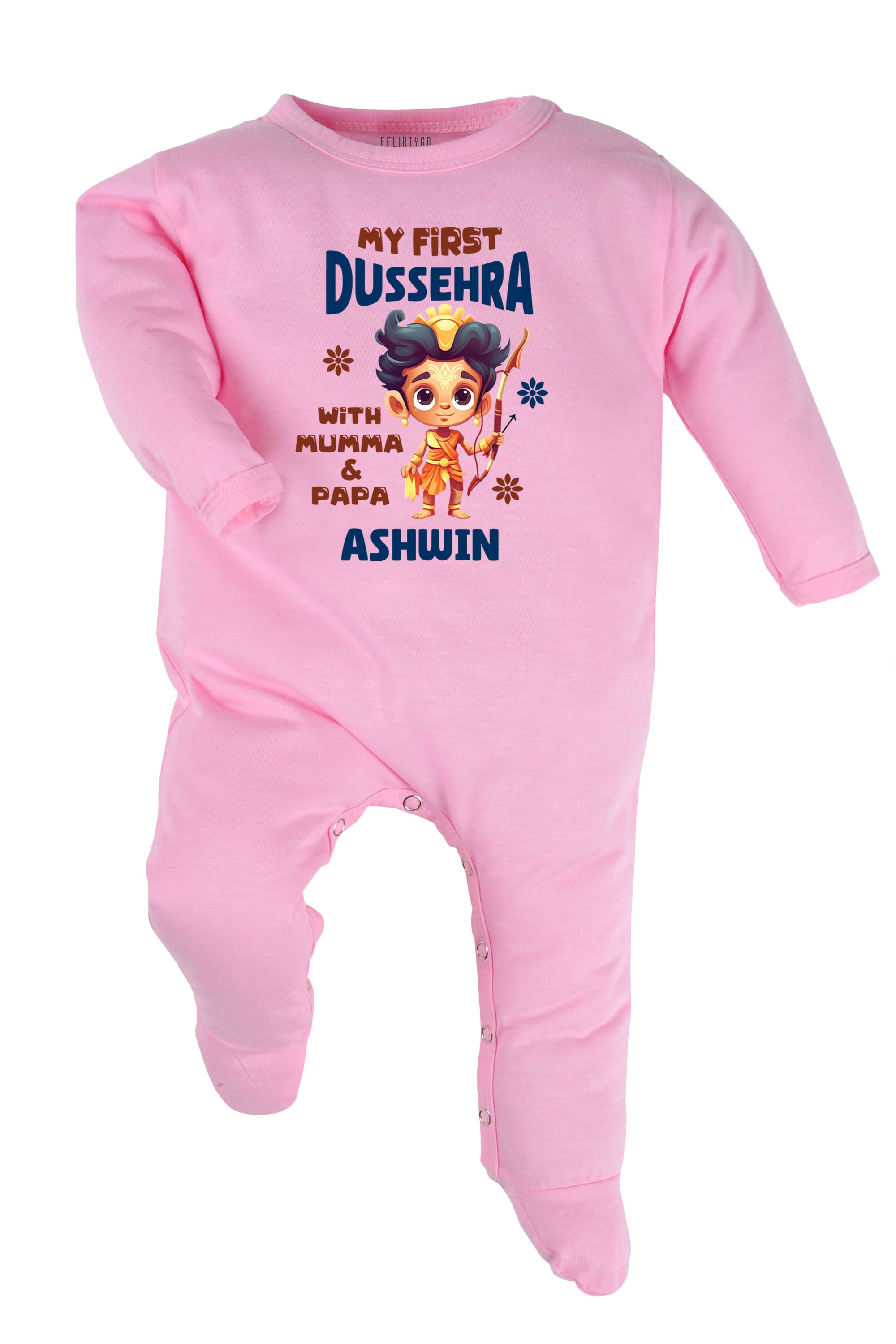 My First Dussehra With Mumma & Papa Baby Romper | Onesies w/ Custom Name