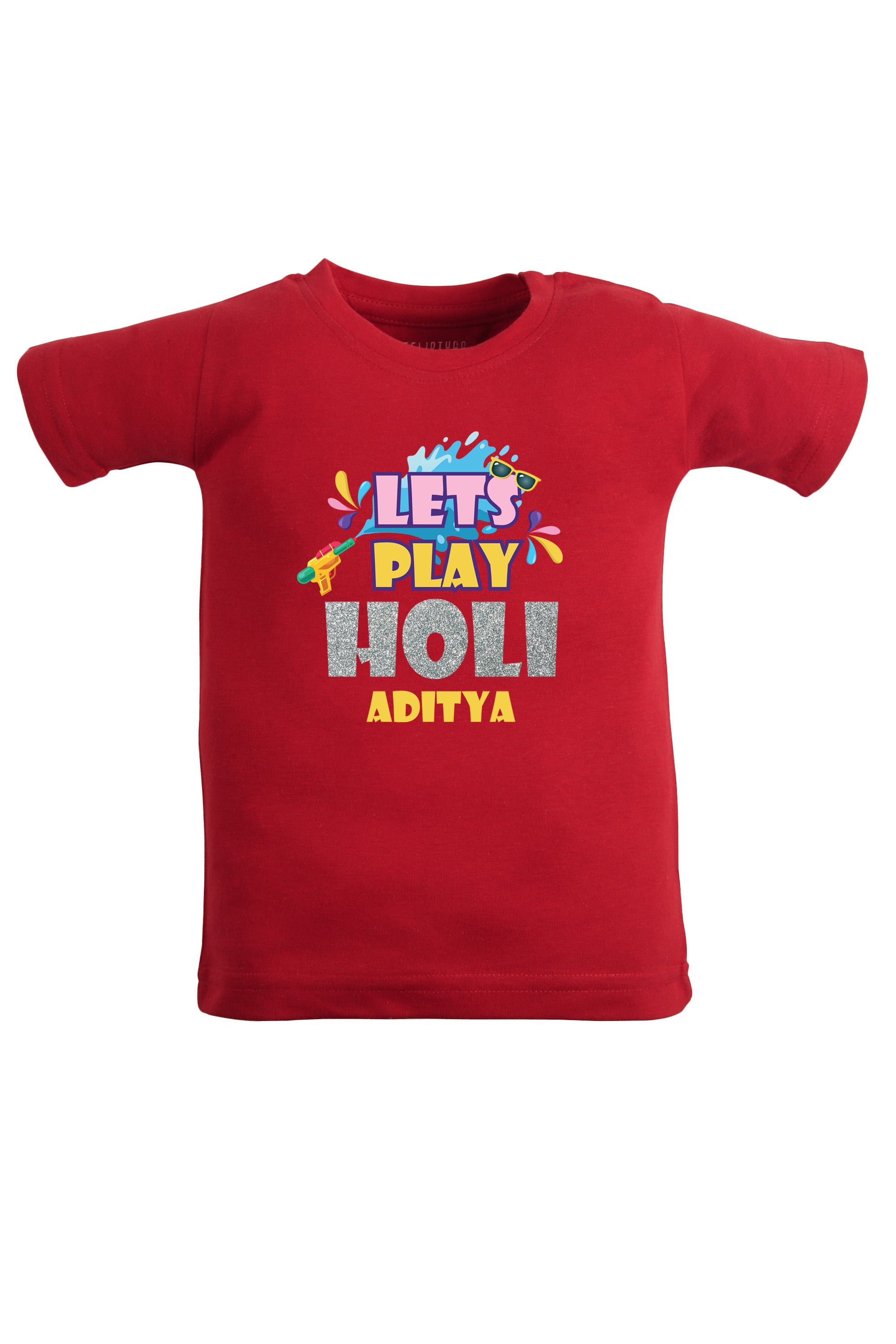 Let's Play Holi Kids T Shirt w/ Custom Name