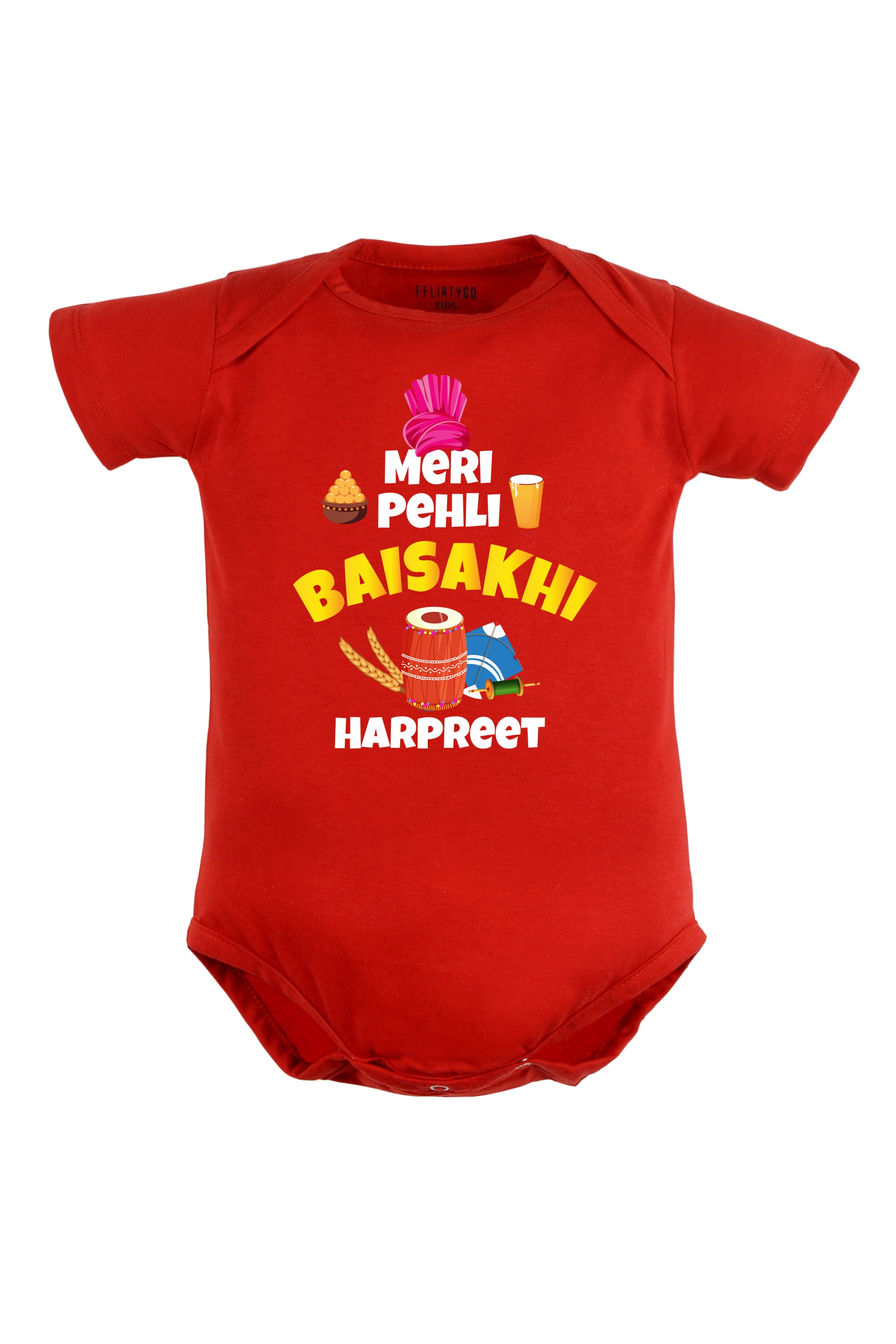 Meri Pehli Baisakhi Baby Romper | Onesies w/ Custom Name