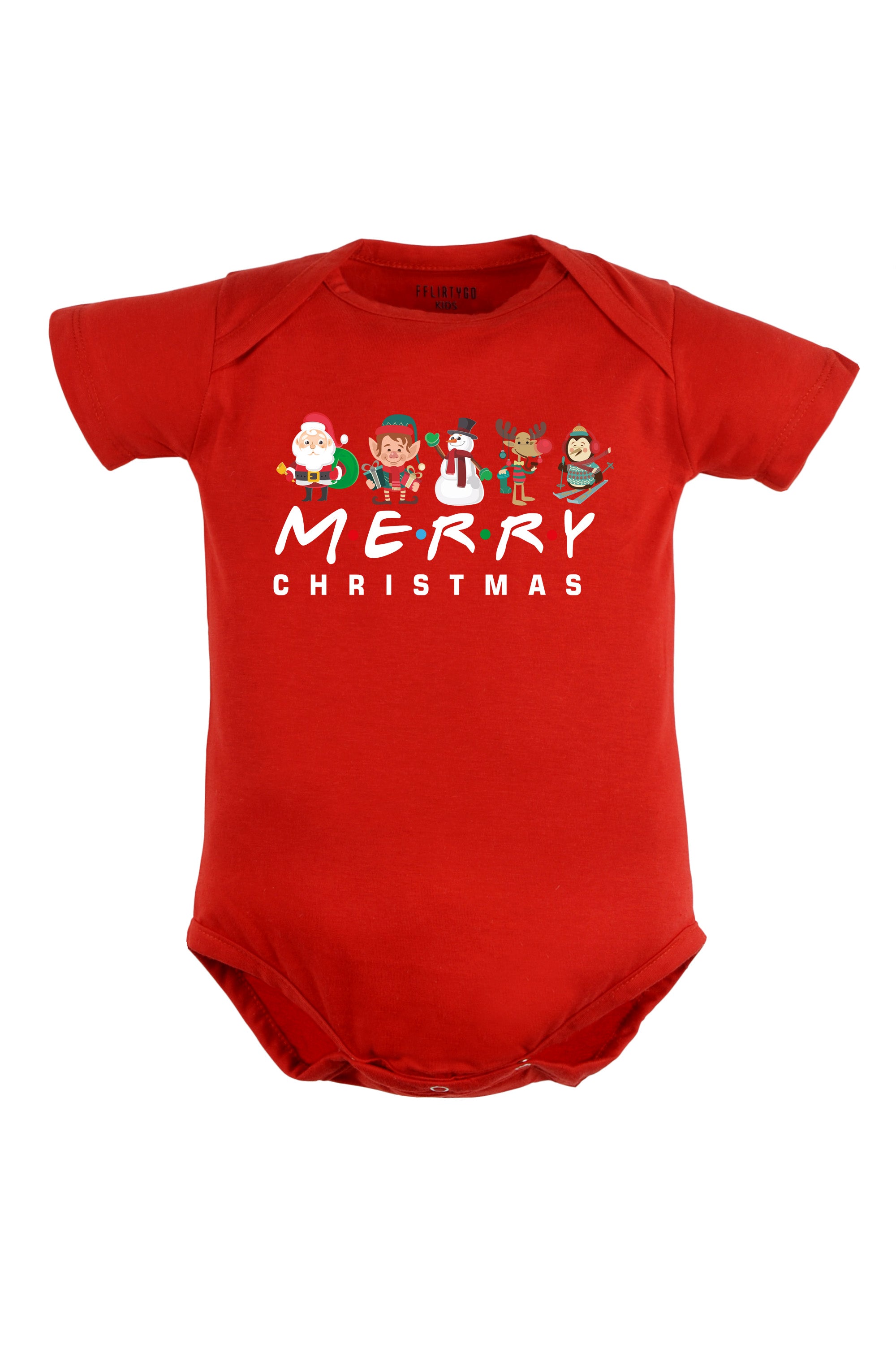 Merry Christmas with Christmas Characters Baby Romper | Onesies