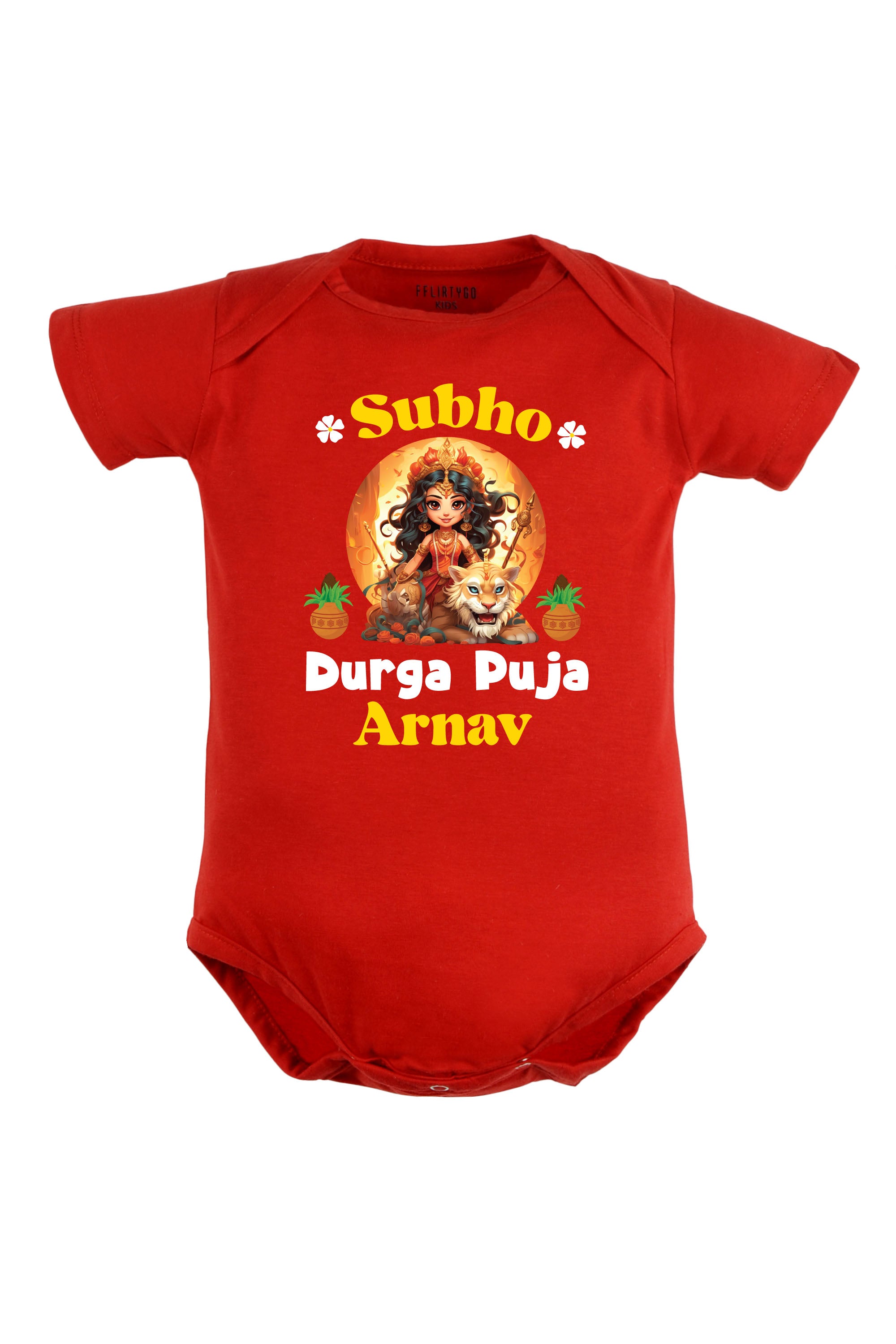 Subho Durga Puja Baby Romper | Onesies w/ Custom Name