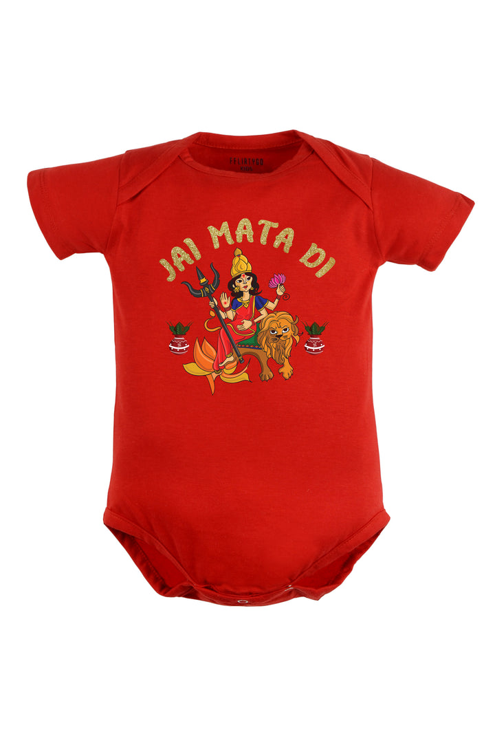 Jai Mata Di With Glitter Baby Romper | Onesies