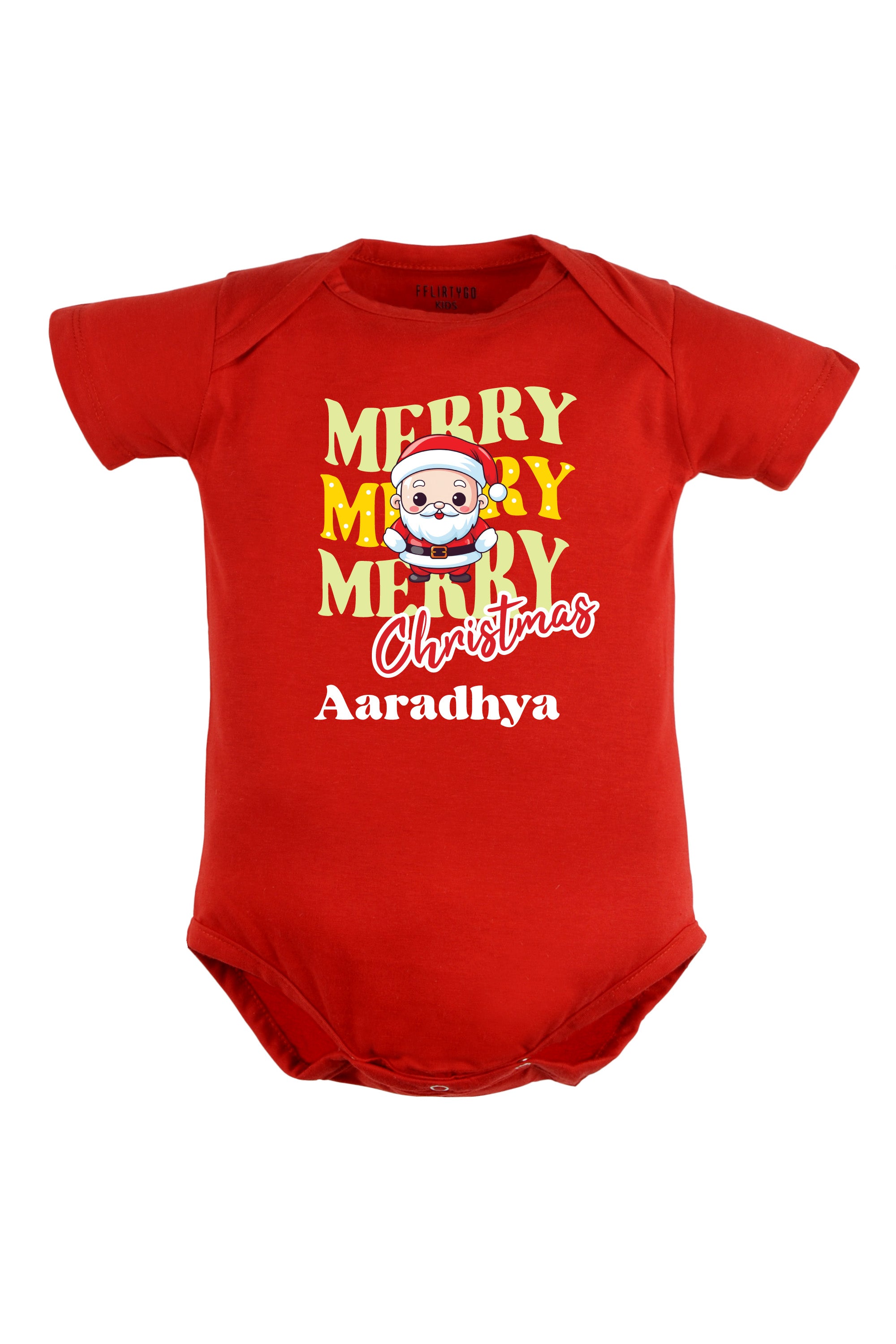 Merry Merry Merry  Christmas Baby Romper | Onesies w/ Custom Name