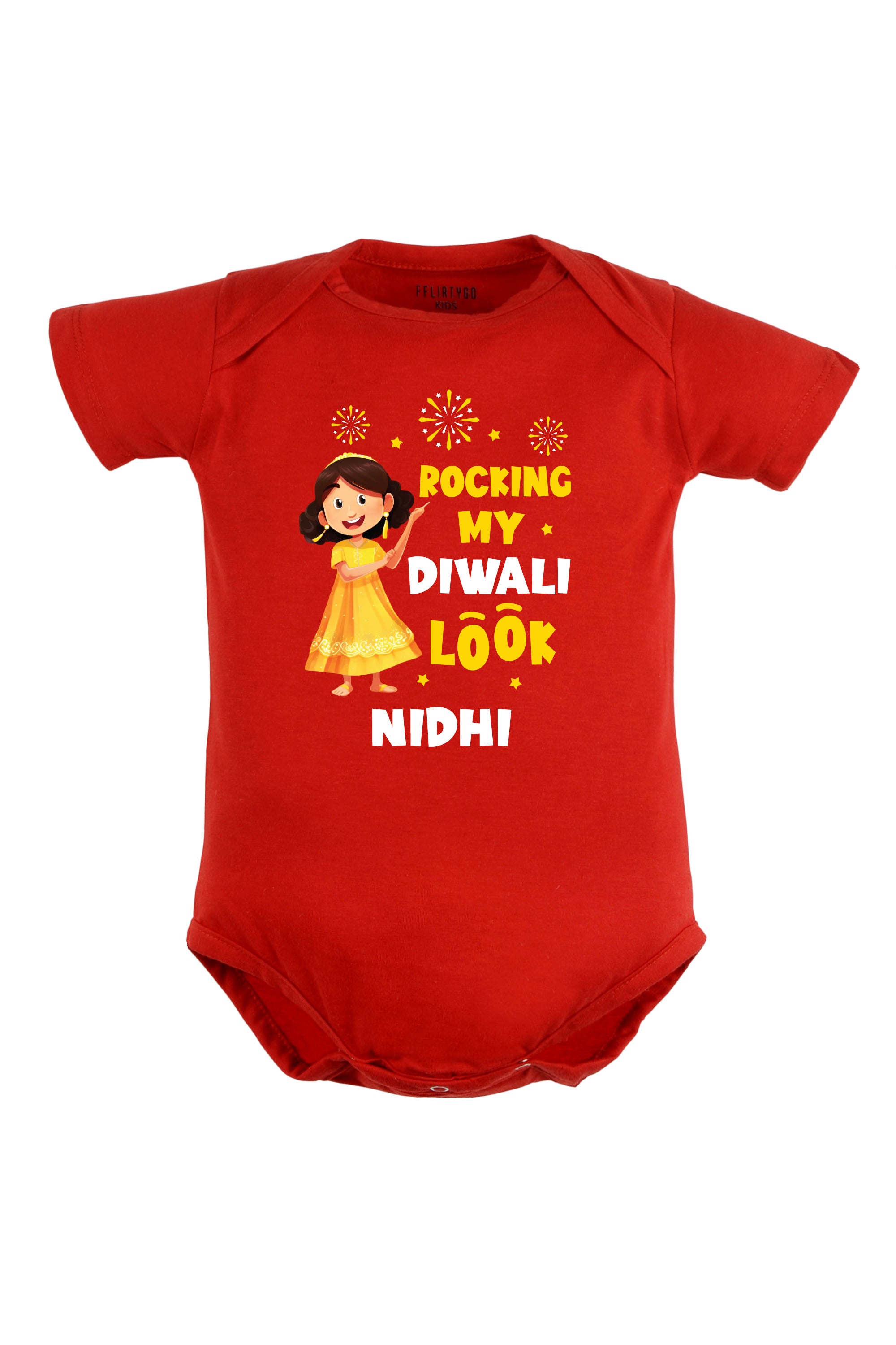 Rocking My Diwali Look Baby Romper | Onesies w/ Custom Name