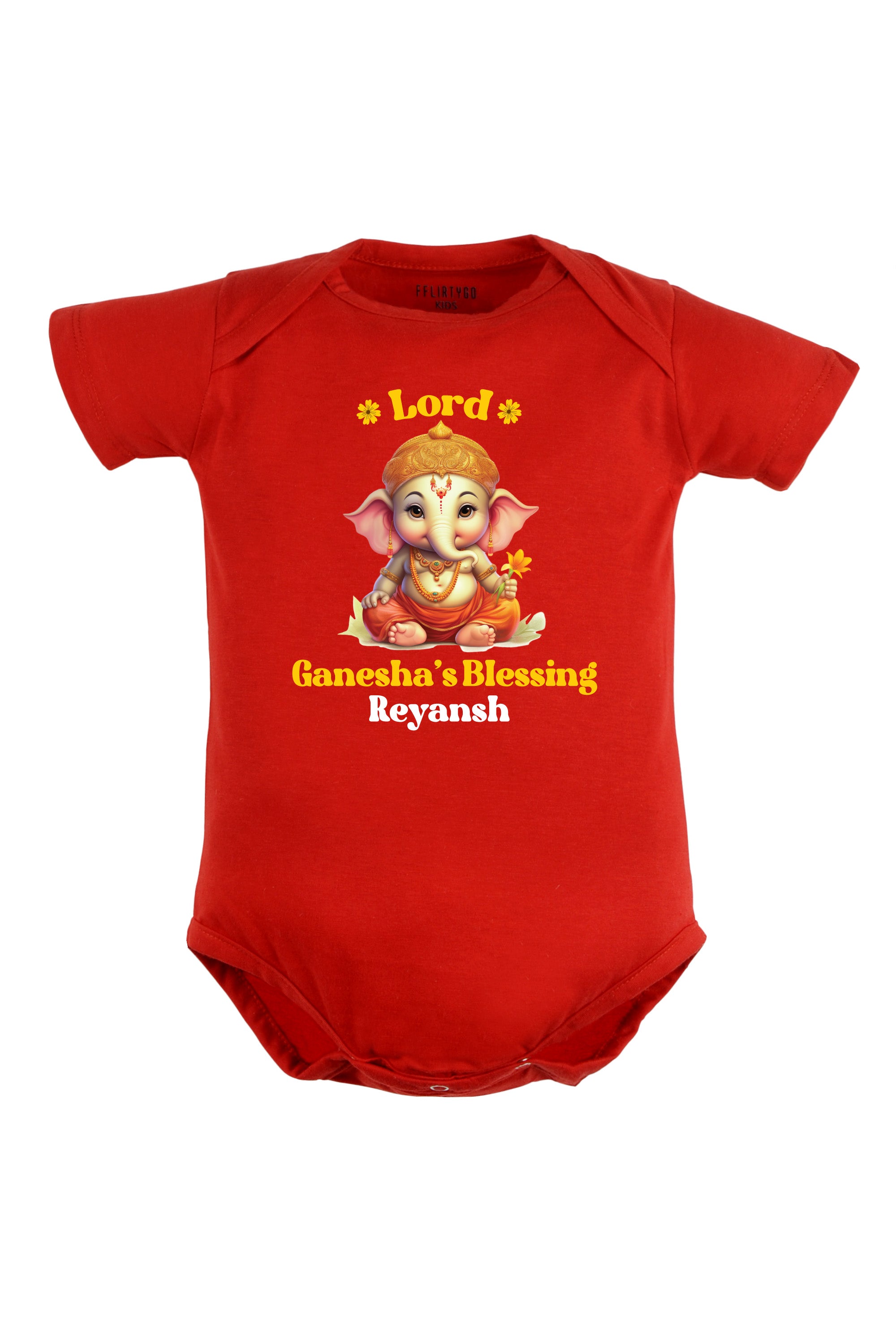 Lord Ganesha's Blessing Baby Romper | Onesies w/ Custom Name