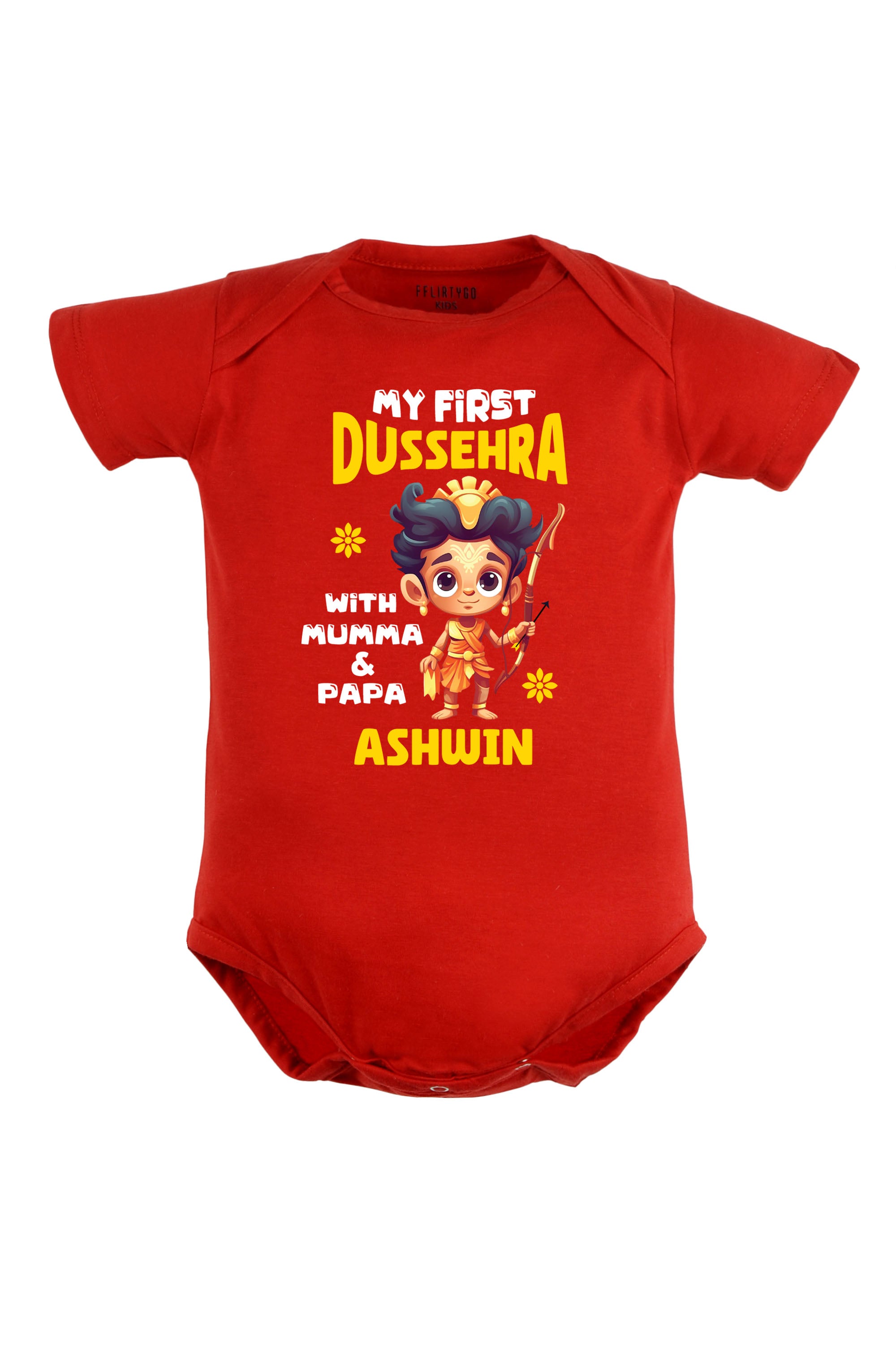 My First Dussehra With Mumma & Papa Baby Romper | Onesies w/ Custom Name