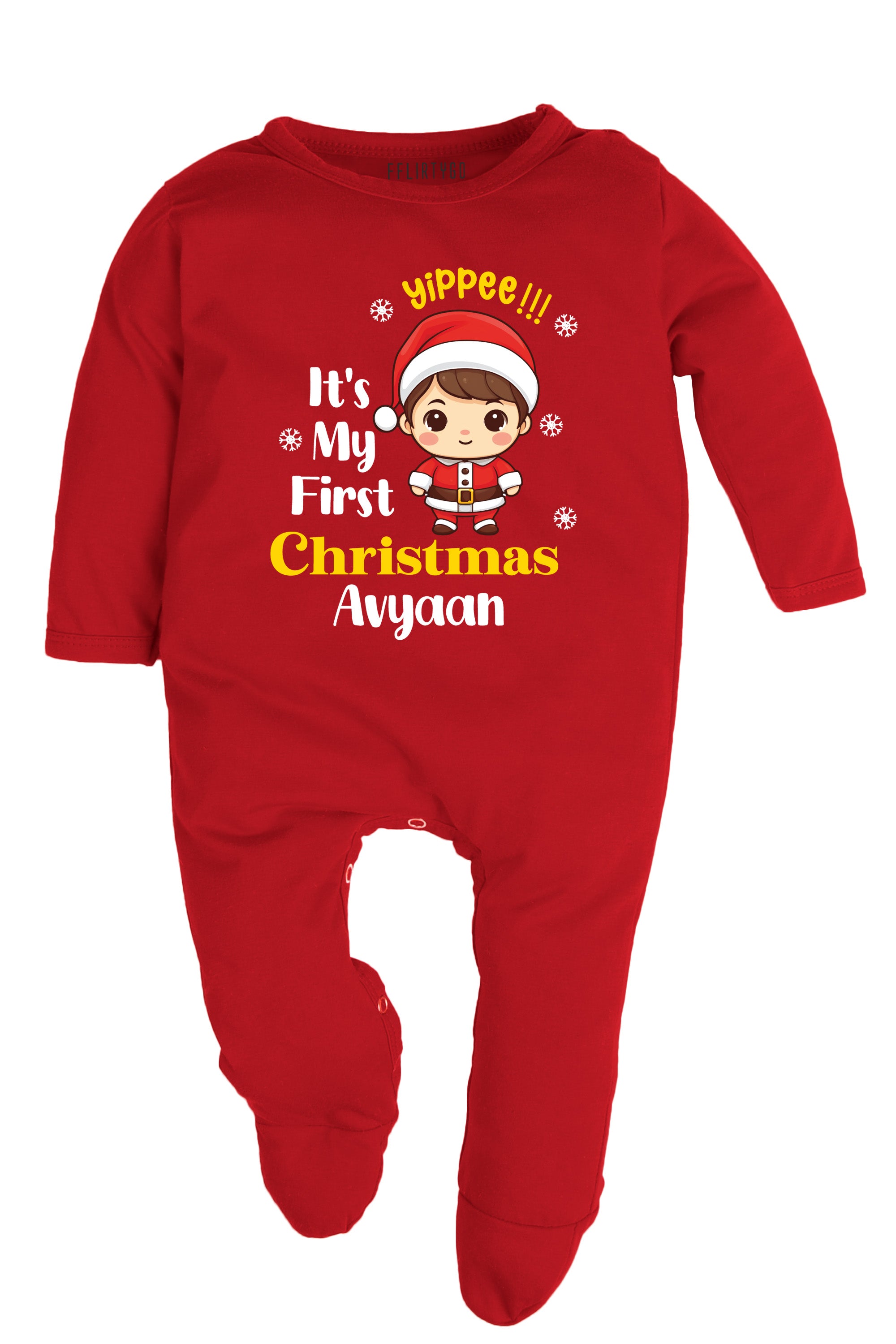 Yippee It's My First Christmas Baby Romper | Onesies w/ Custom Name