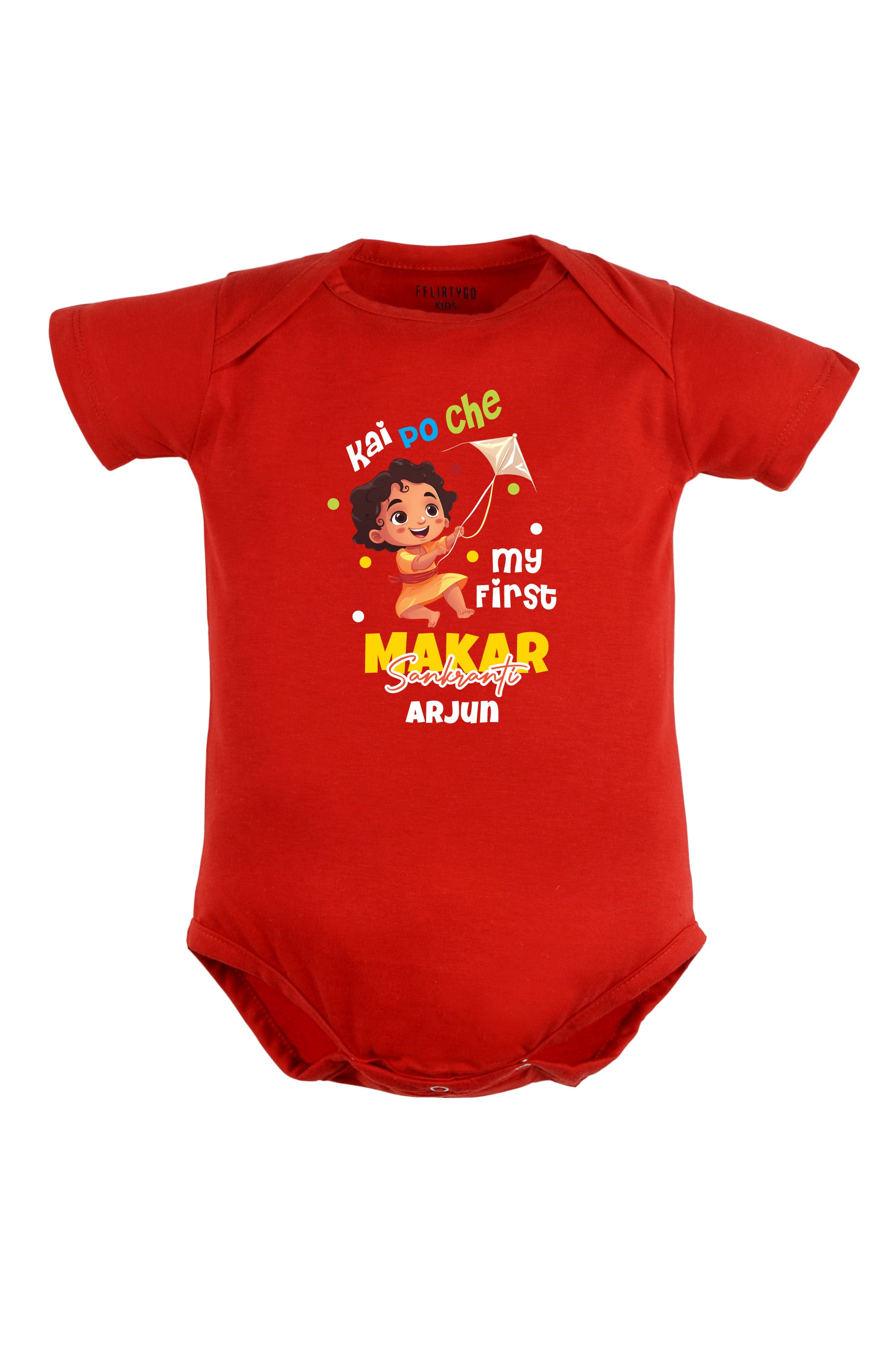 Kai po che my first Makar Sankranti Baby Romper | Onesies w/ Custom Name