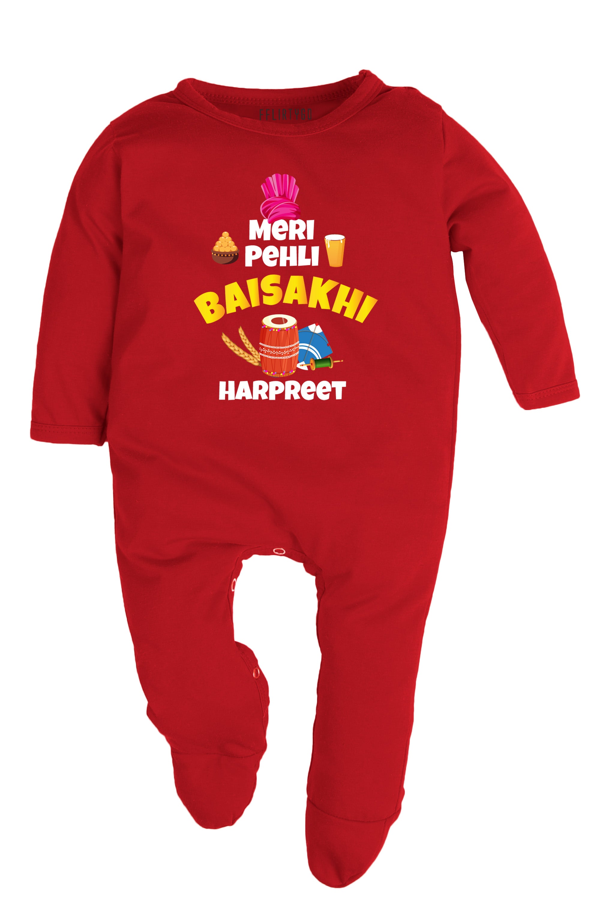 Meri Pehli Baisakhi Baby Romper | Onesies w/ Custom Name