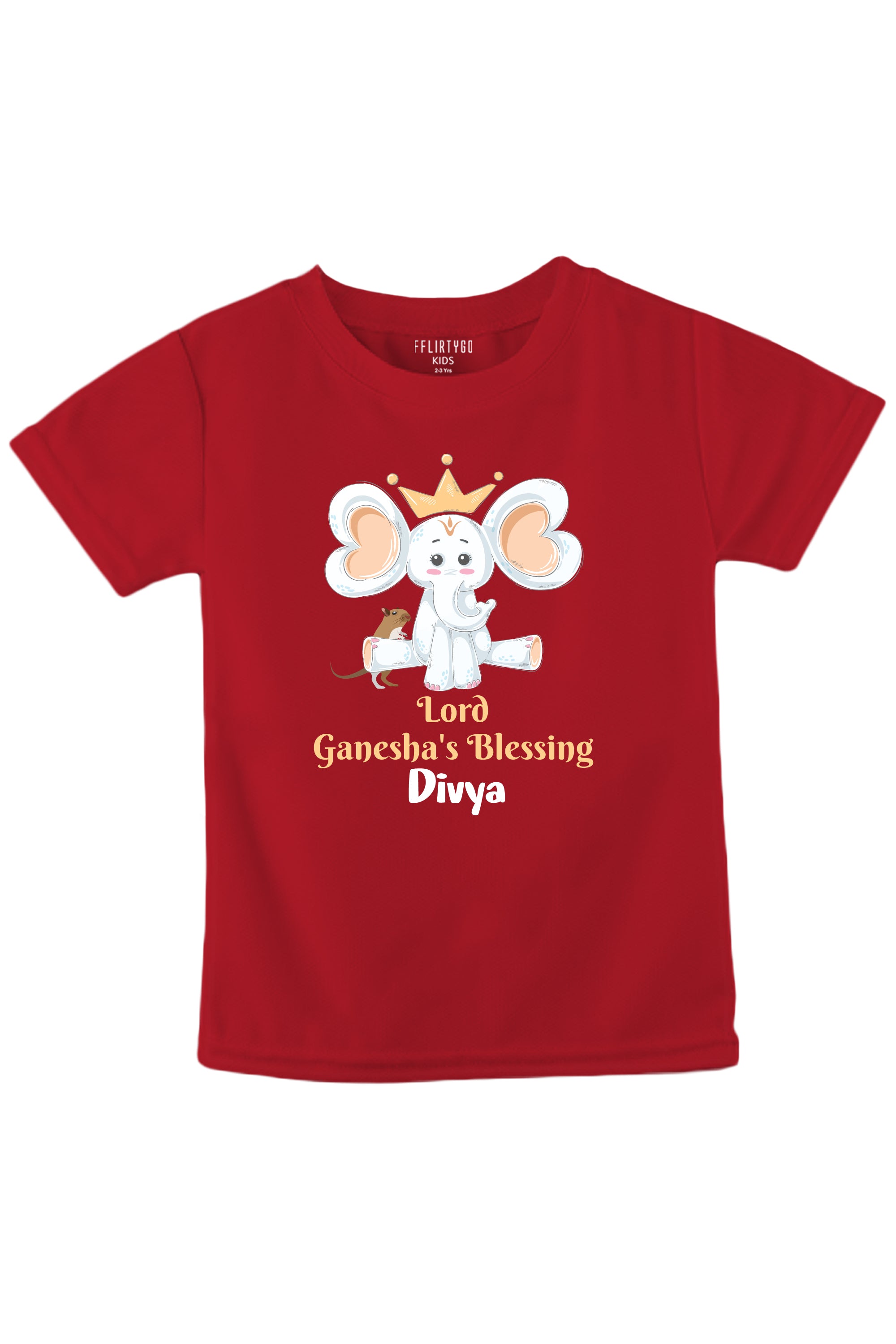 Lord Ganesha's Blessing Kids T Shirt w/ Custom Name