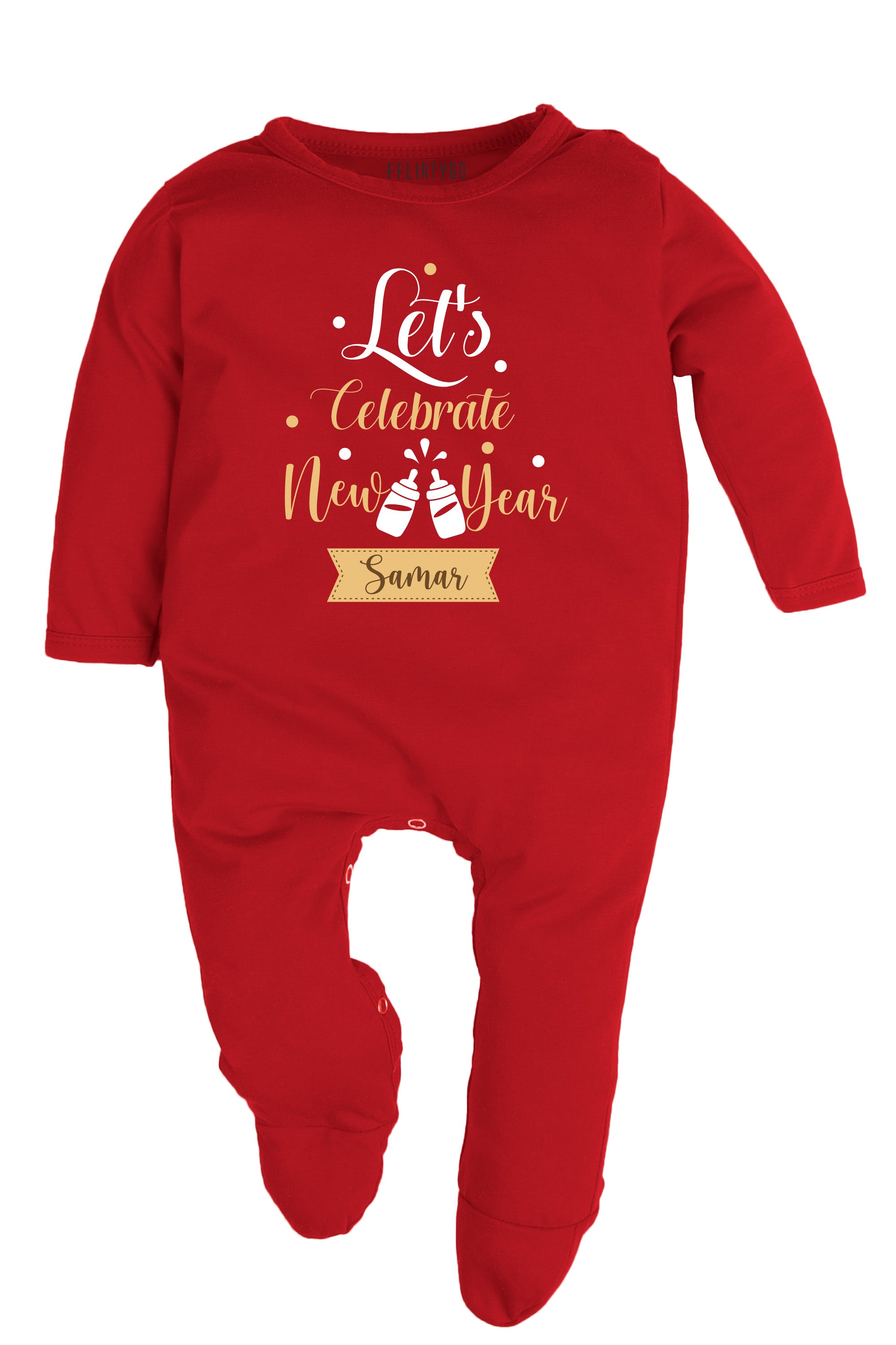 Let's Celebrate New Year Baby Romper | Onesies w/ Custom Name