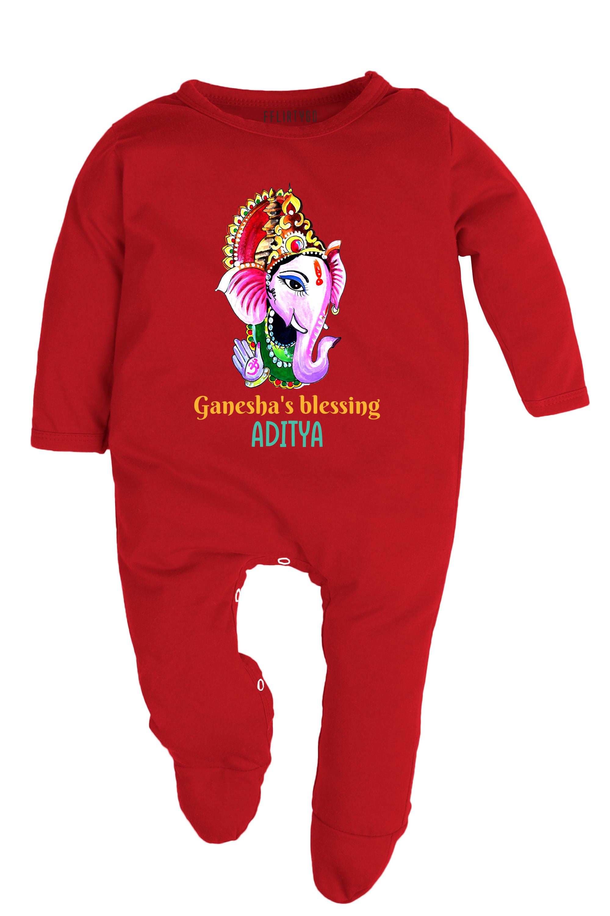 Ganesha's Blessing Baby Romper | Onesies w/ Custom Name