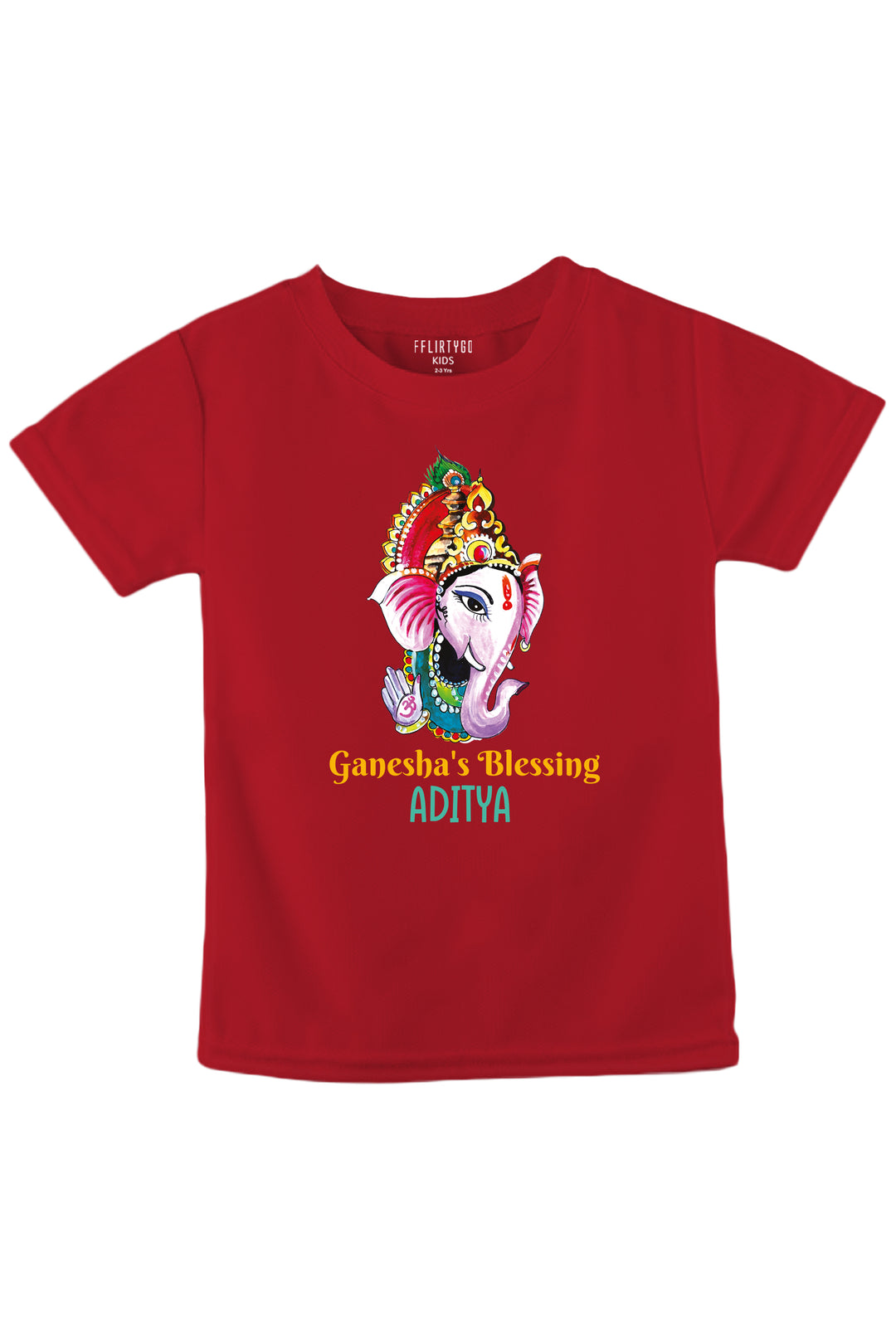 Ganesha's Blessing Kids T Shirt w/ Custom Name