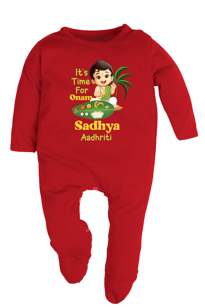 It's Time For Onam Sadhya Baby Romper | Onesies w/ Custom Name