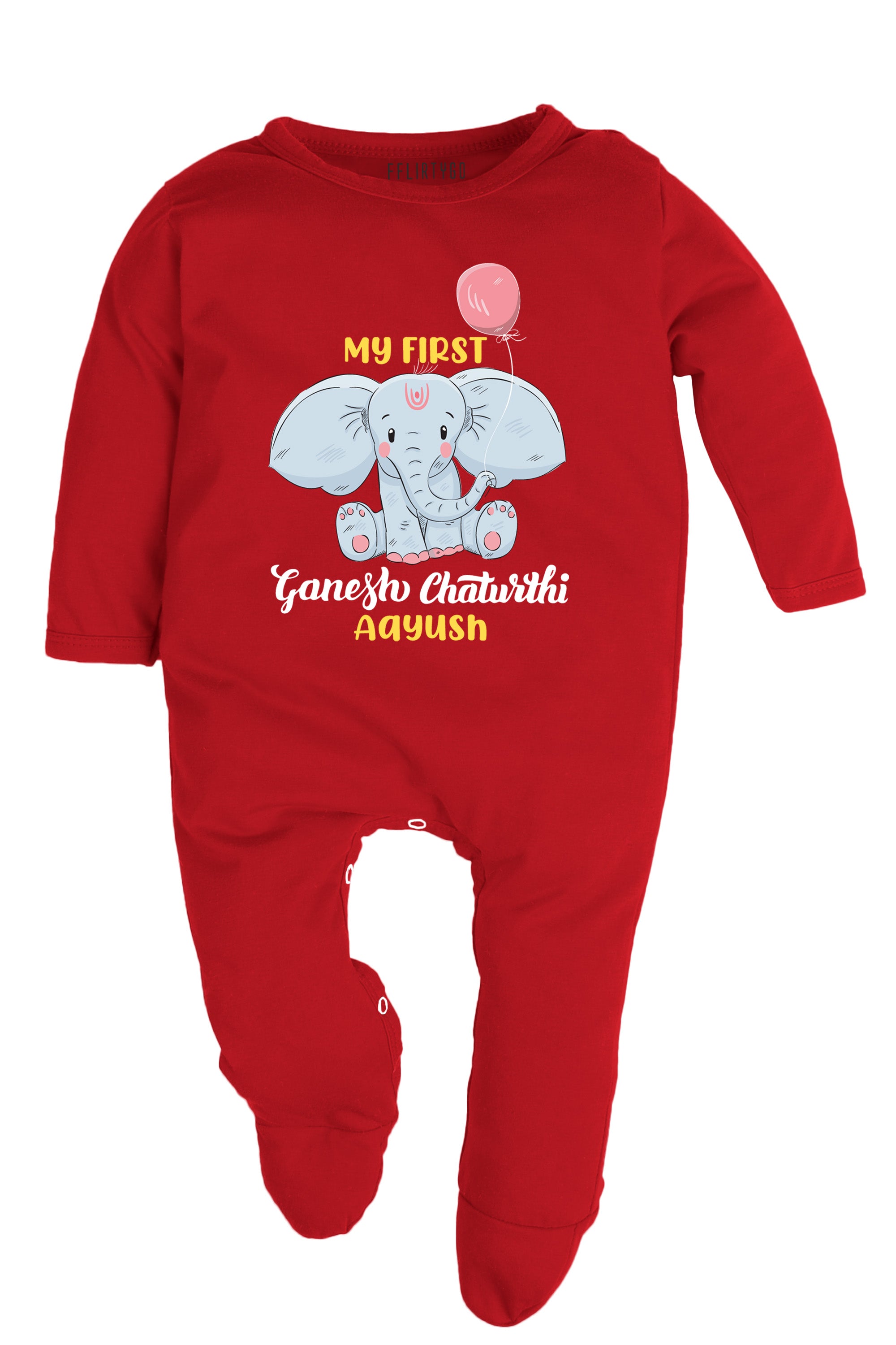 My First Ganesh Chaturthi Baby Romper | Onesies w/ Custom Name