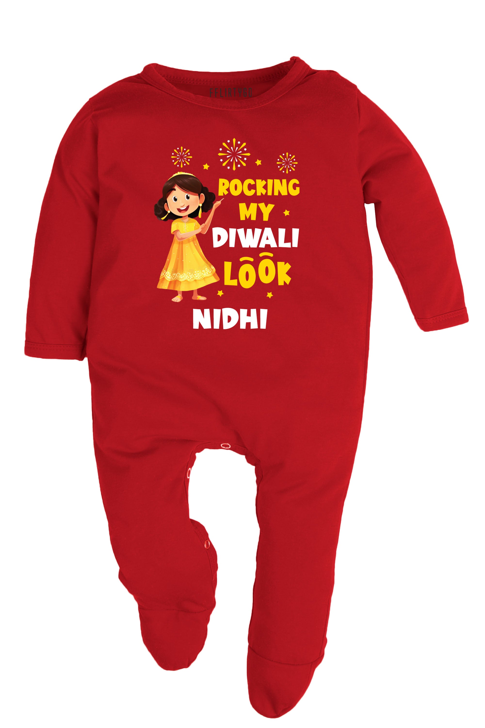 Rocking My Diwali Look Baby Romper | Onesies w/ Custom Name