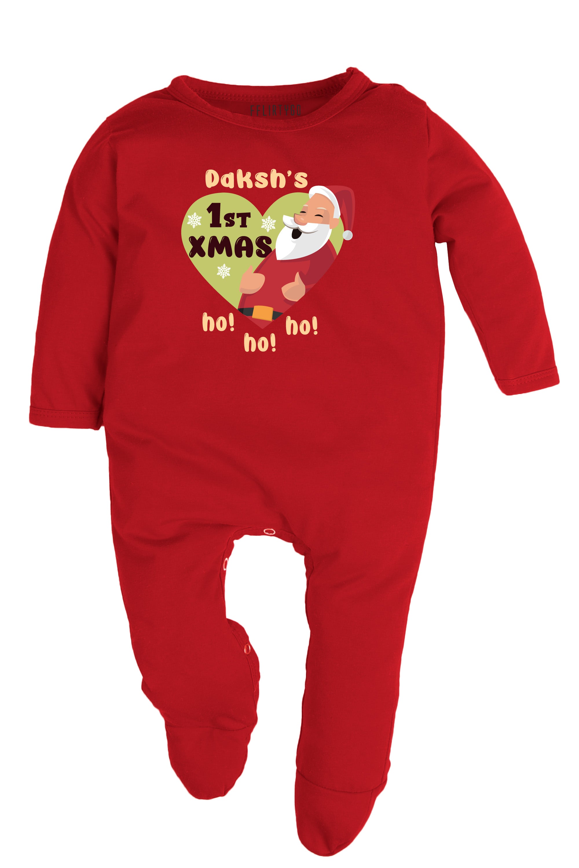 Ist Xmas ho ho ho Baby Romper | Onesies w/ Custom Name