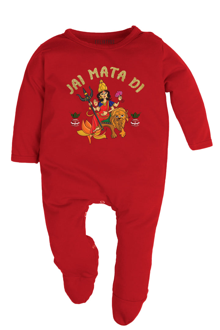 Jai Mata Di With Glitter Baby Romper | Onesies