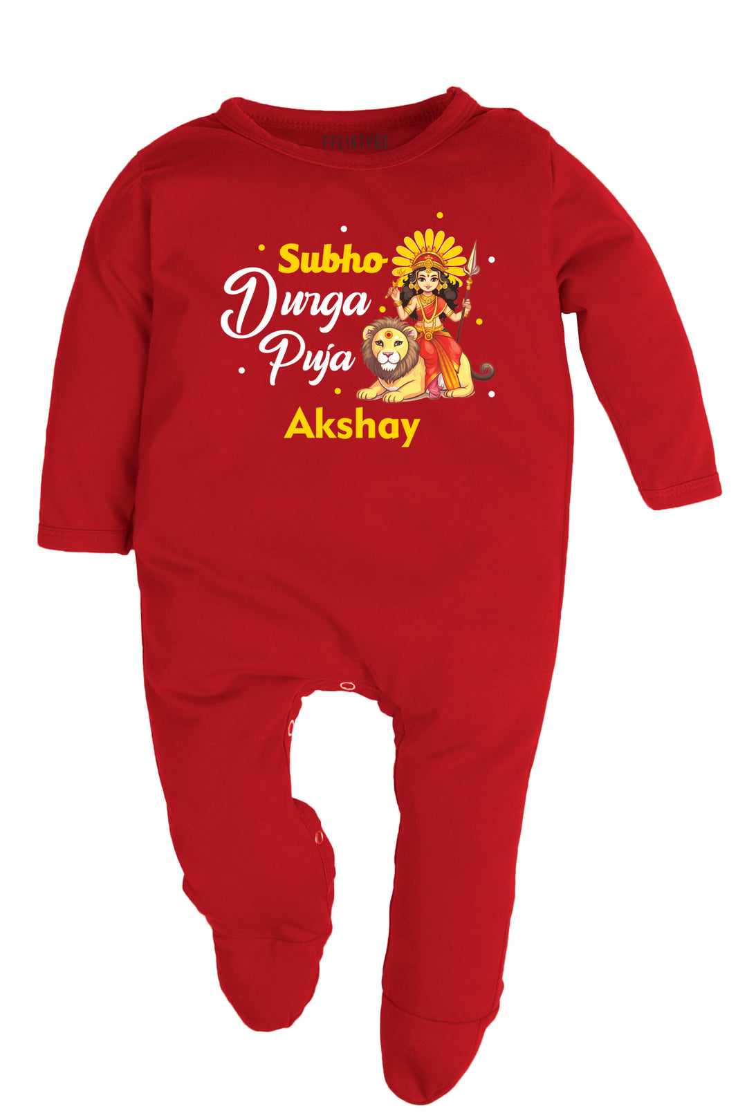 Subho Durga Puja Baby Romper | Onesies w/ Custom Name