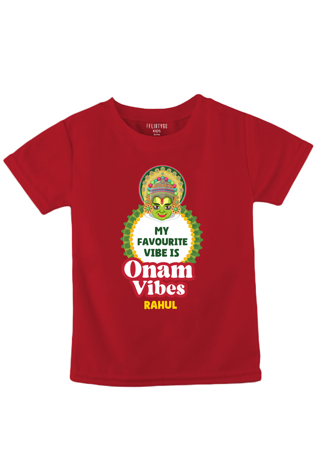 My Favourite Vibe Is Onam Vibes Kids T Shirt w/ Custom Name