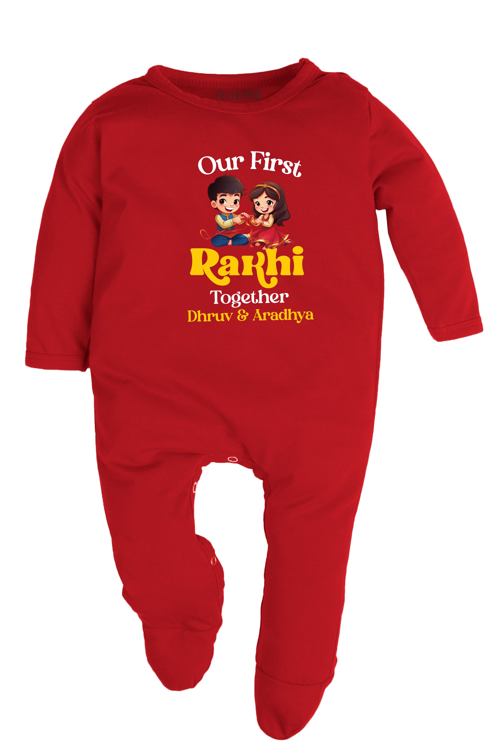 Our First Rakhi Together Baby Romper | Onesies w/ Custom Name