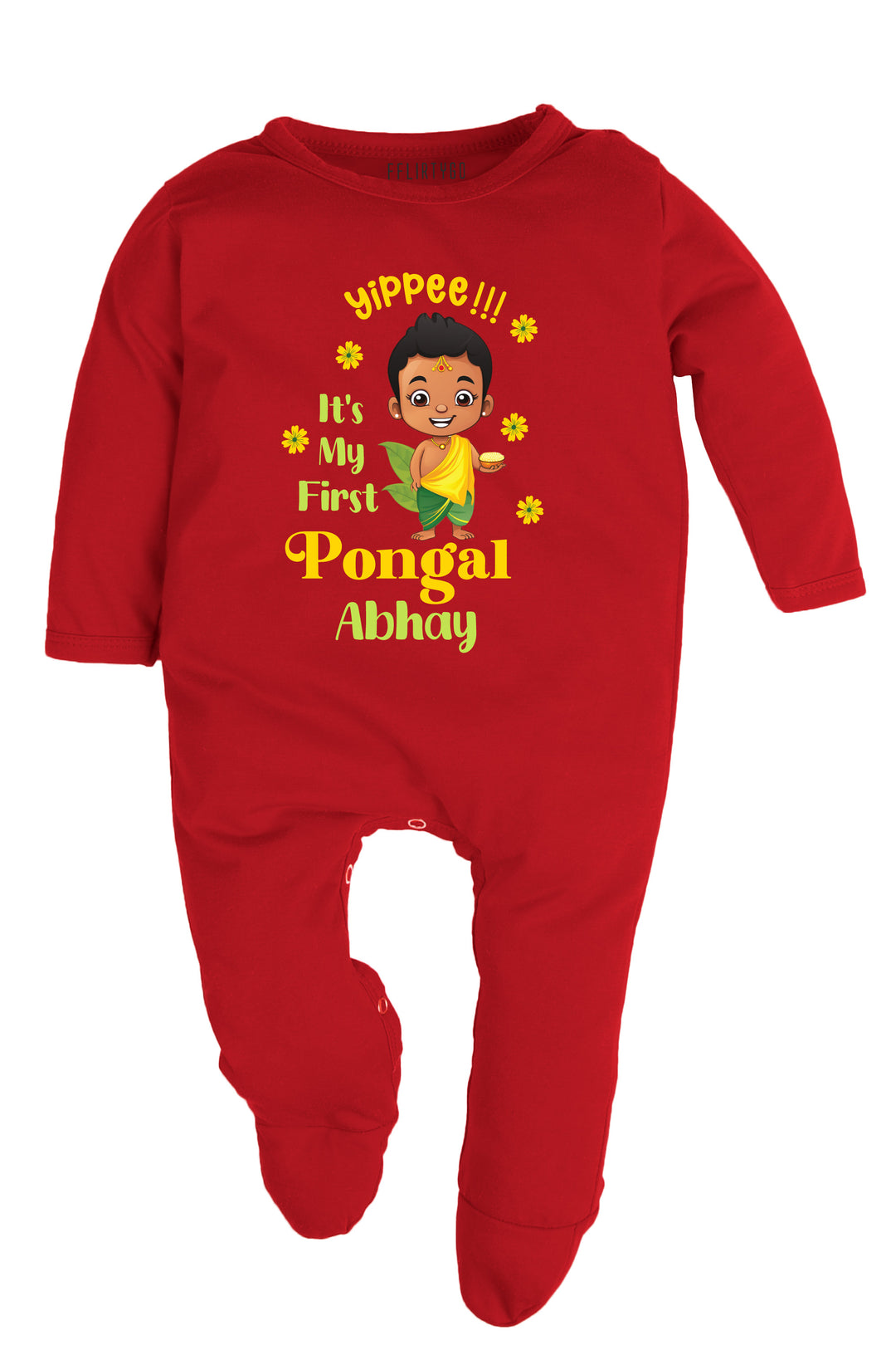 Yippee It's my first Pongal Baby Romper | Onesies w/ Custom Name