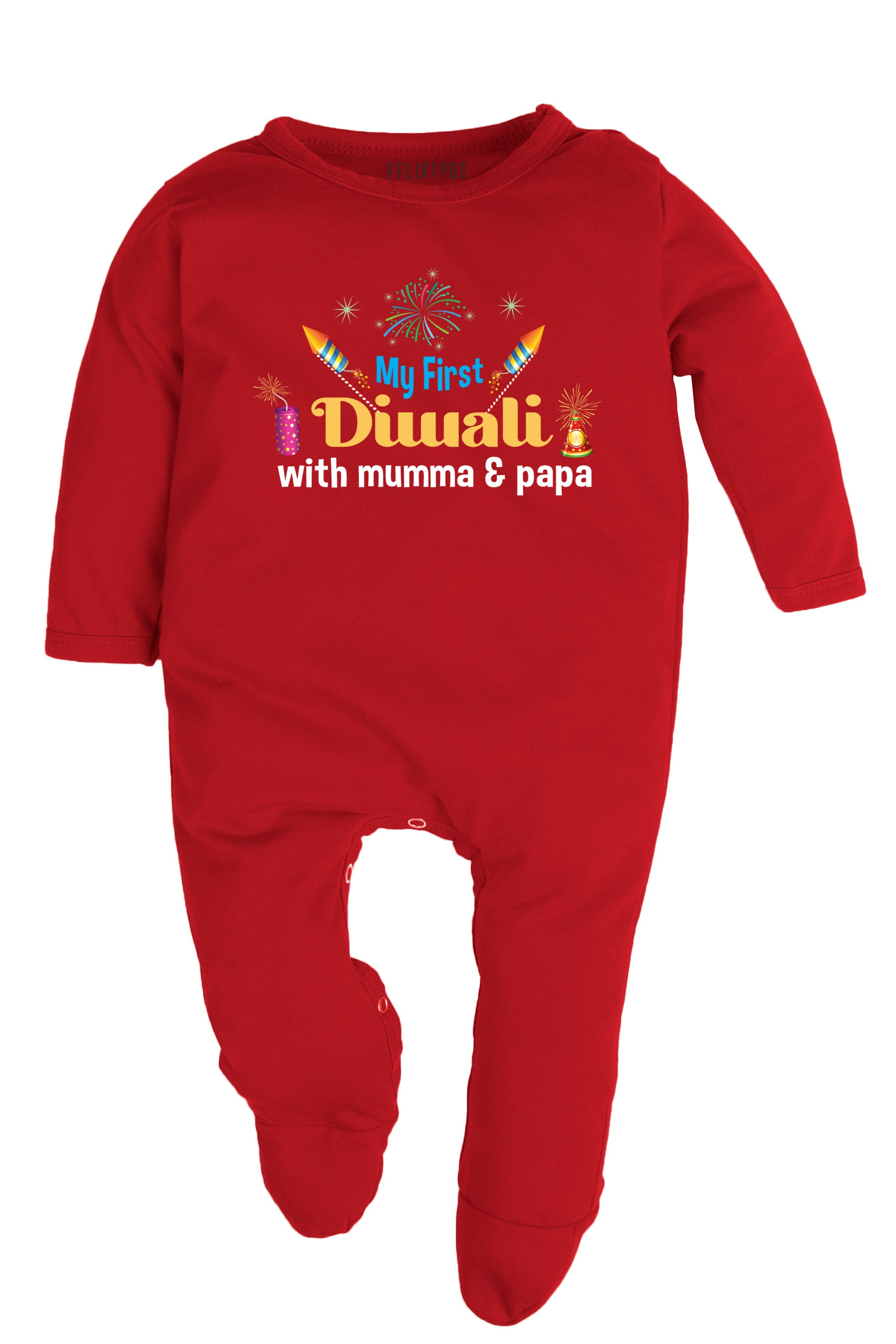 My First Diwali With Mumma & Papa Baby Romper | Onesies