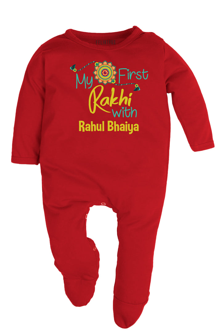 My First Rakhi with Bhaiya Baby Romper | Onesies w/ Custom Name