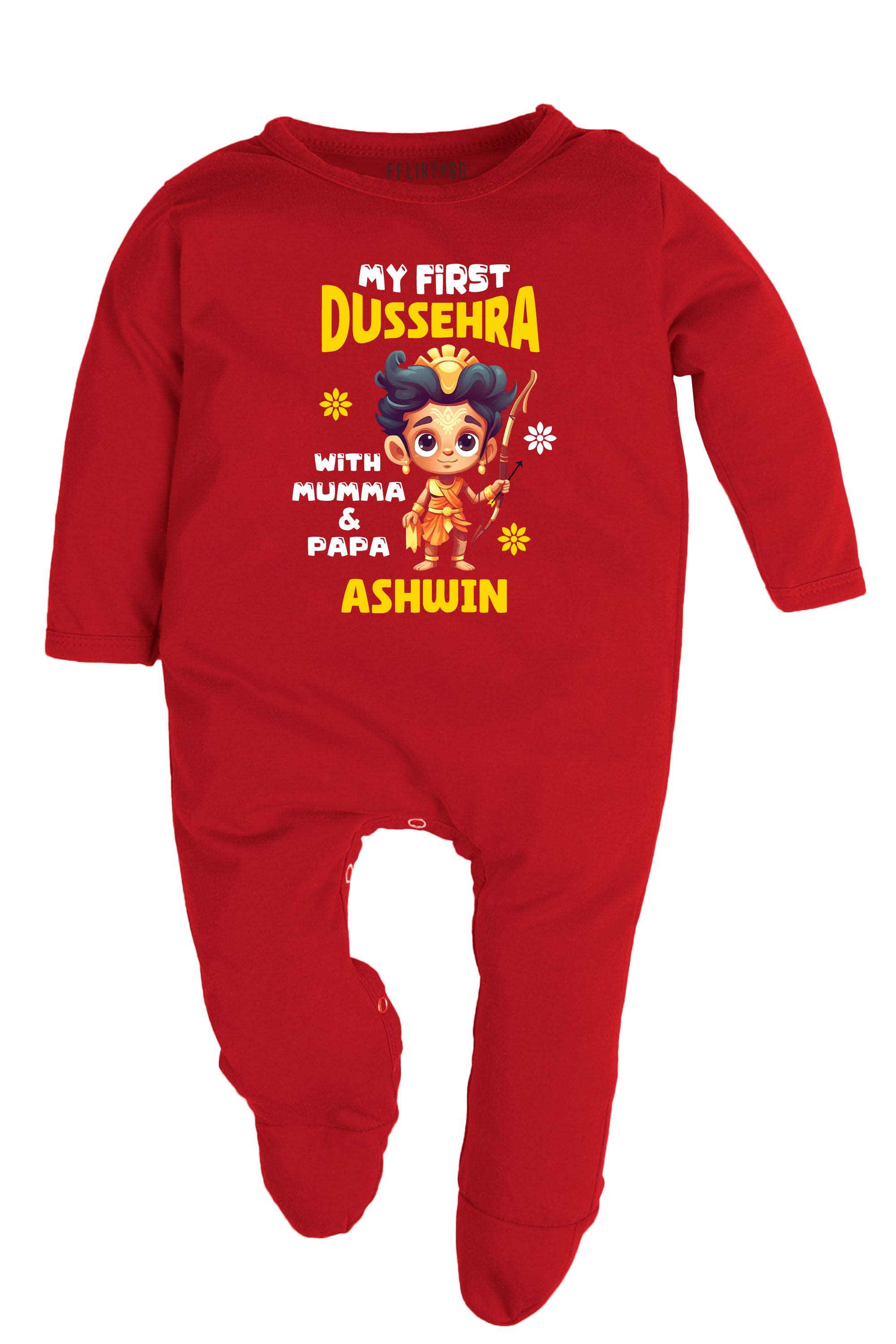 My First Dussehra With Mumma & Papa Baby Romper | Onesies w/ Custom Name