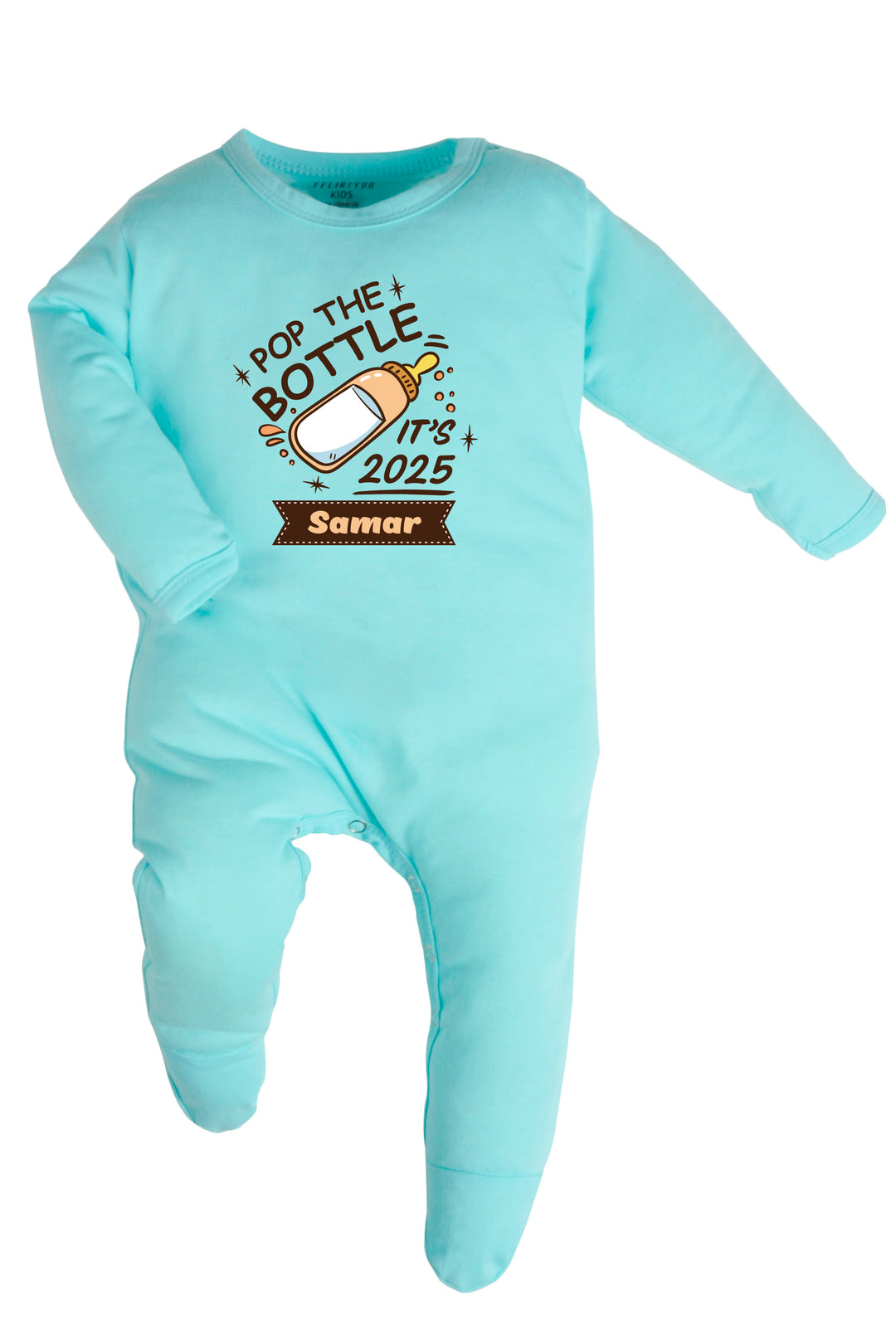 Pop The Bottles It's 2025 Baby Romper | Onesies w/ Custom Name