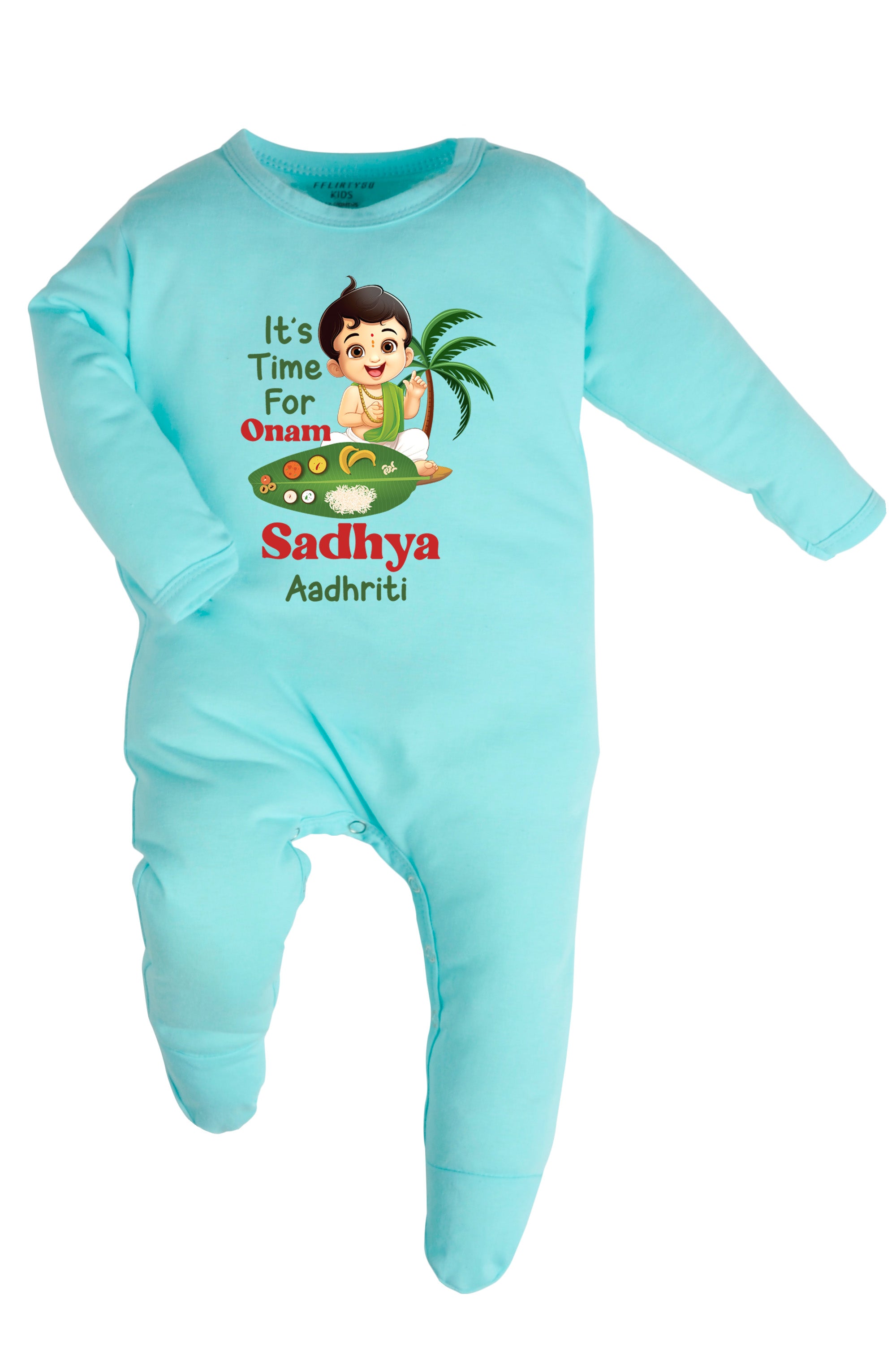 It's Time For Onam Sadhya Baby Romper | Onesies w/ Custom Name