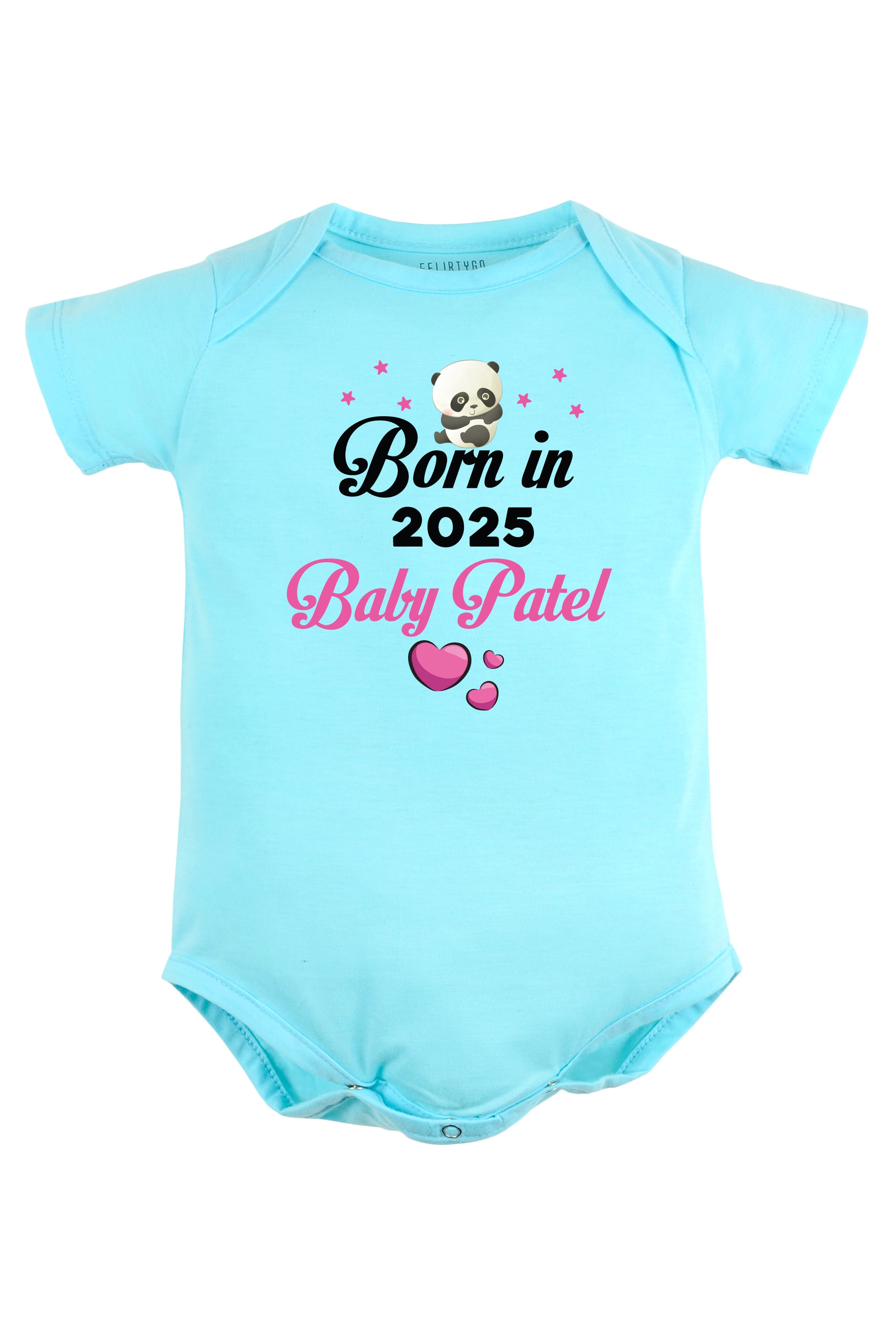 Born In 2025 (Pink) Baby Romper | Onesies w/ Custom Surname