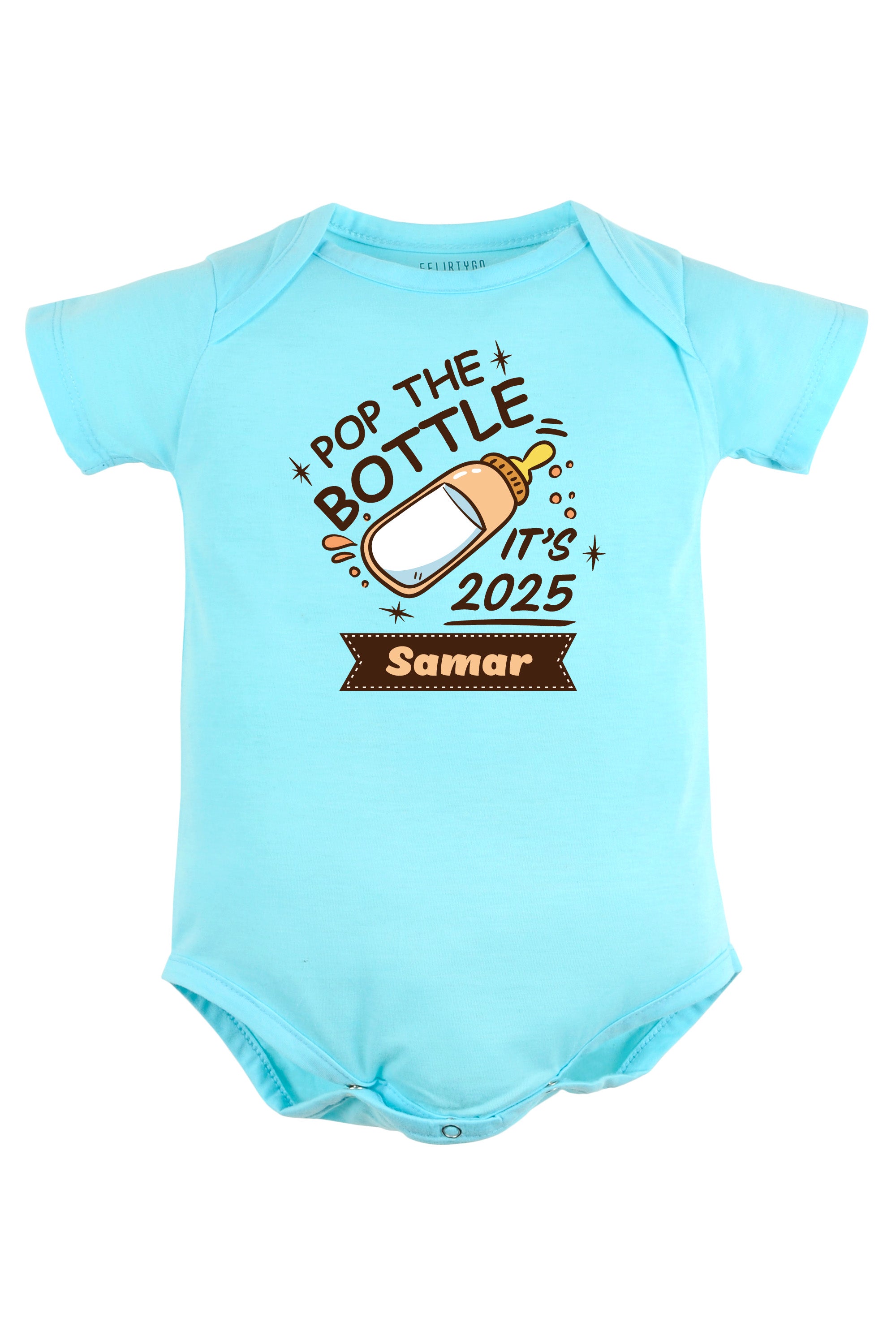 Pop The Bottles It's 2025 Baby Romper | Onesies w/ Custom Name