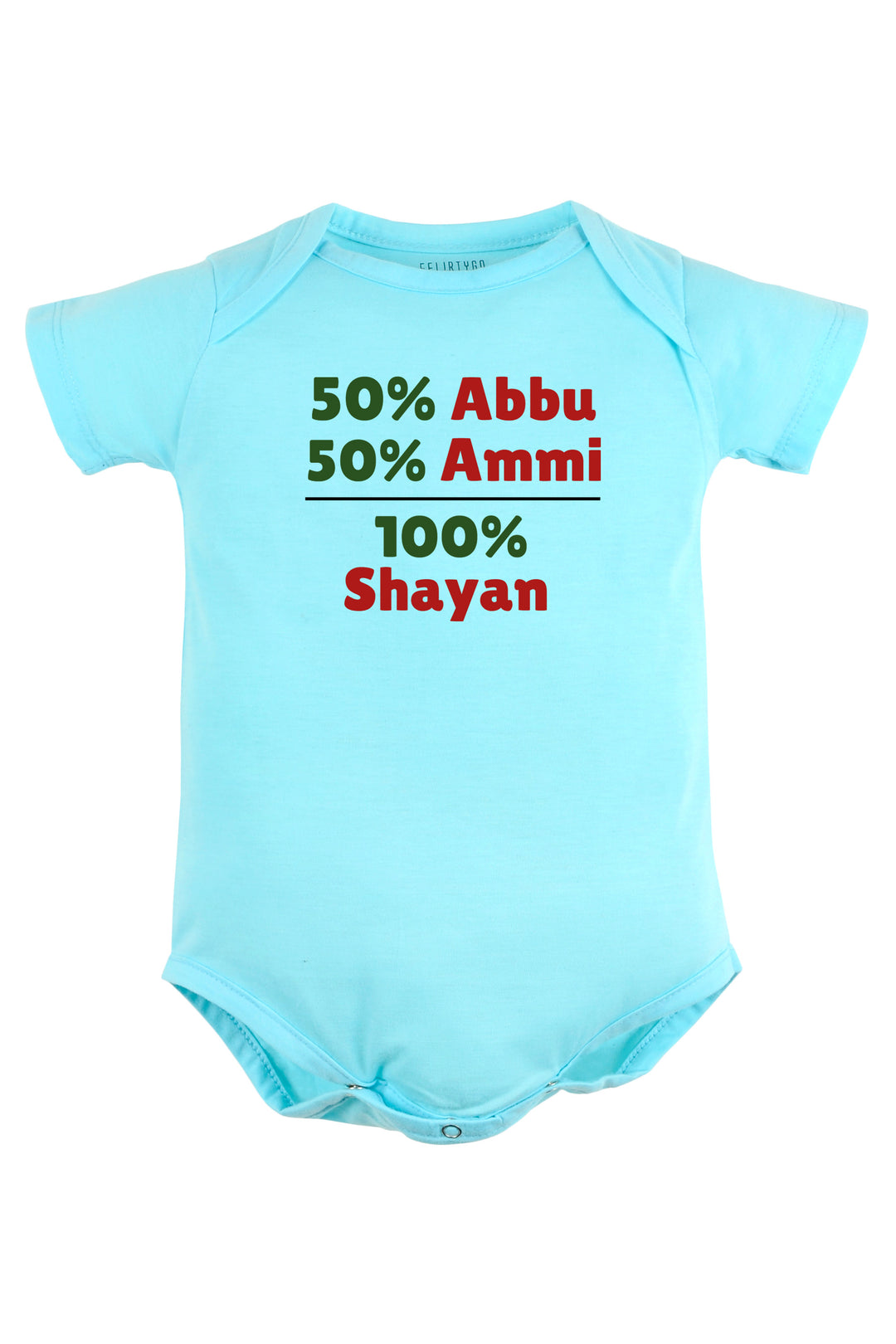 50 % Abbu 50% Ammi - 100% Baby Romper | Onesies w/ Custom Name