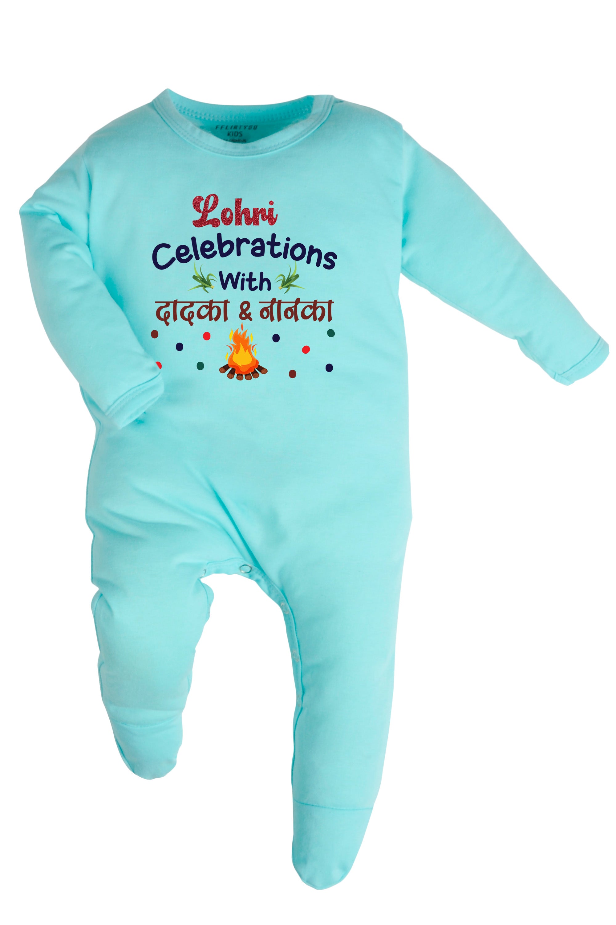 Lohri Celebrations With Dadka & Nanka (Hindi) Baby Romper | Onesies