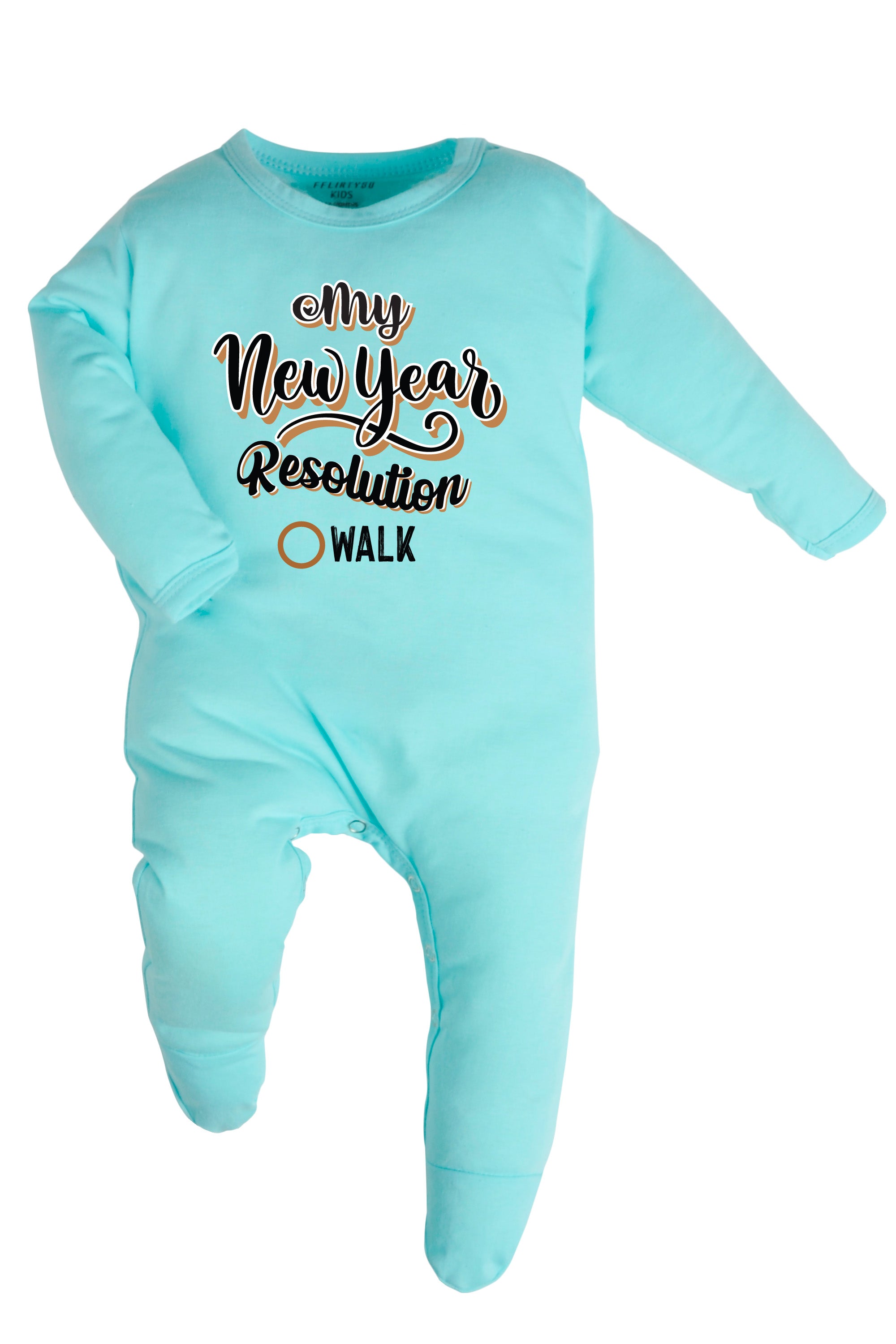 My New Year Resolution Walk Baby Romper | Onesies