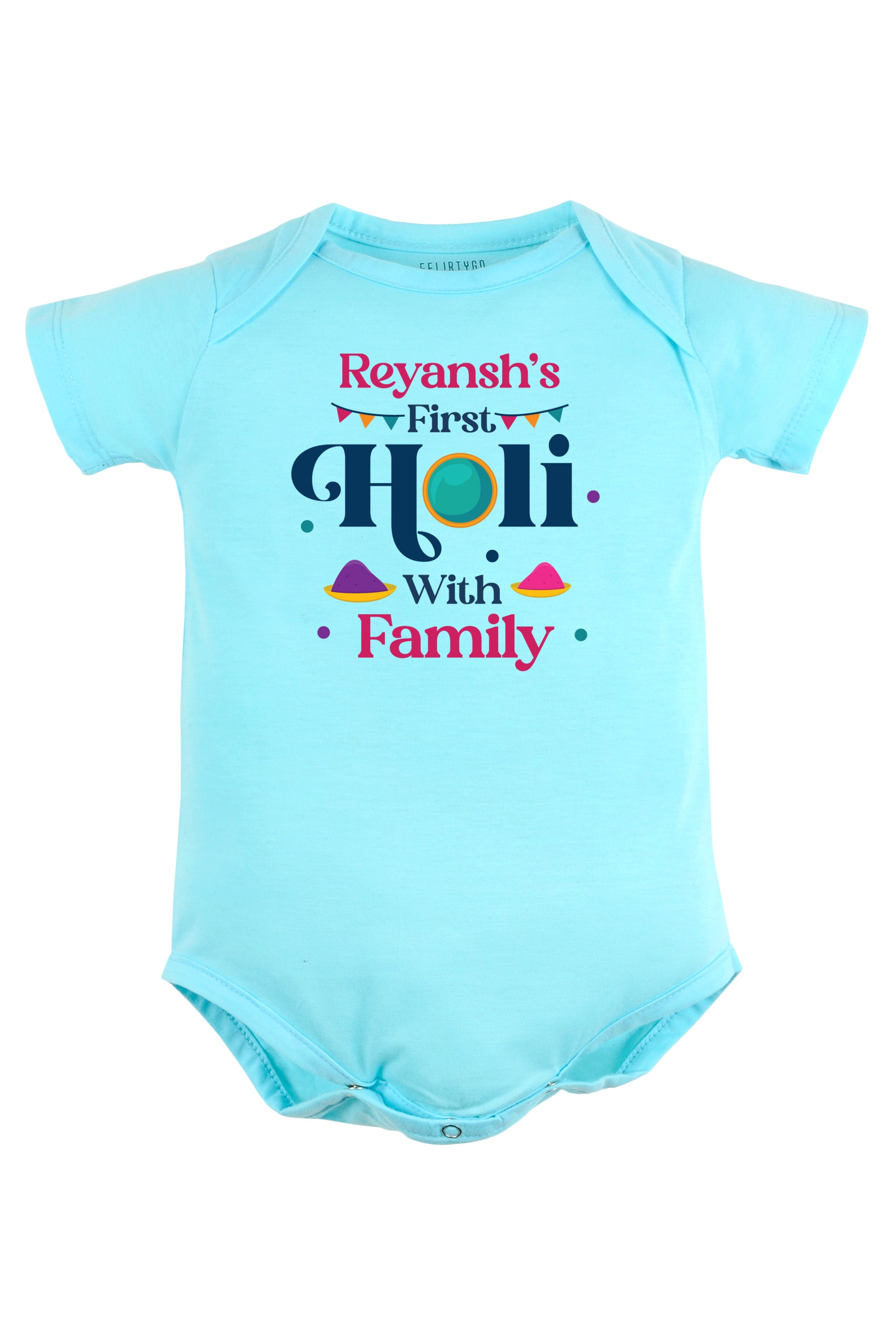 My First Holi With Family Baby Romper | Onesies w/ Custom Name