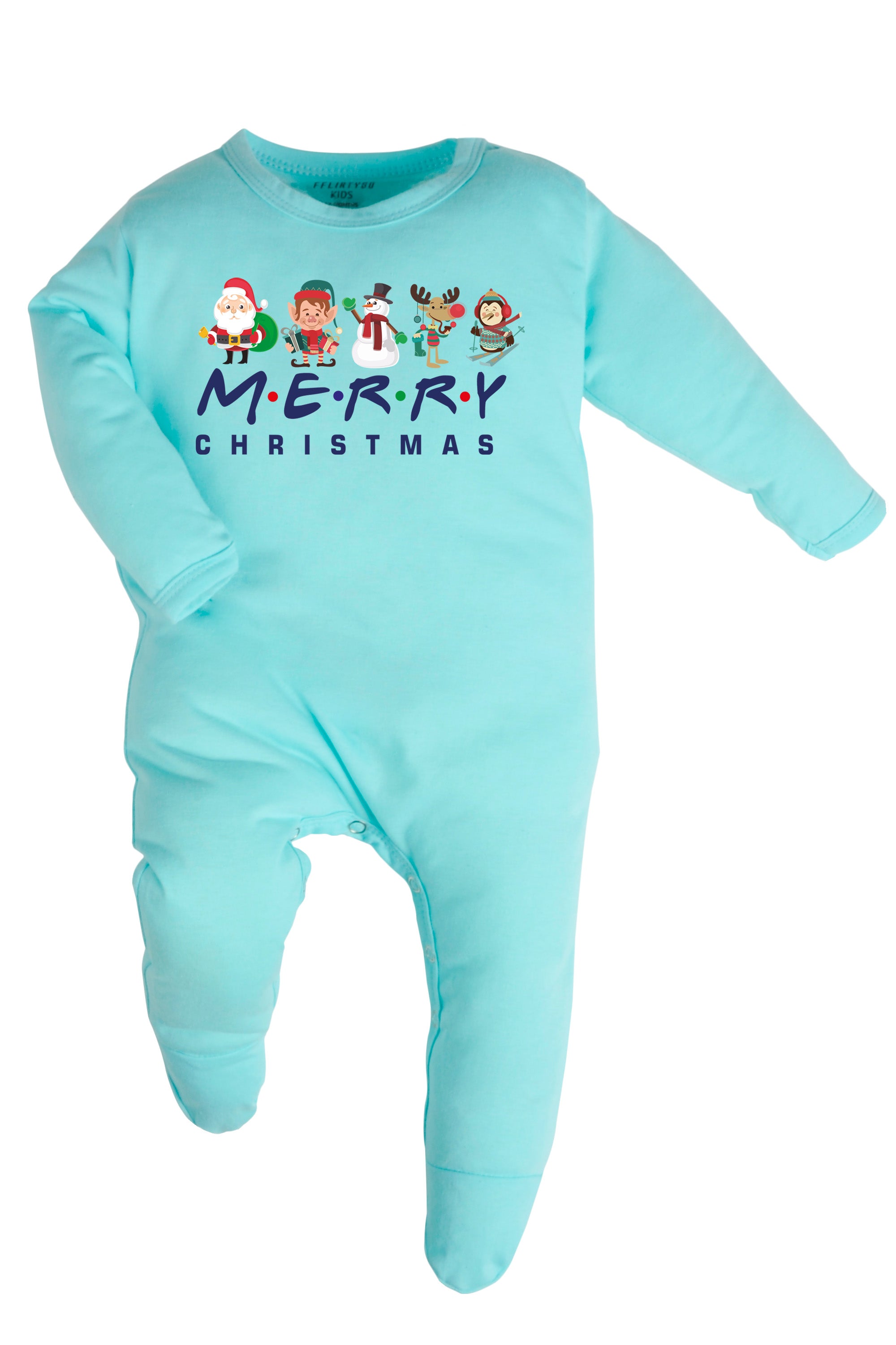 Merry Christmas with Christmas Characters Baby Romper | Onesies