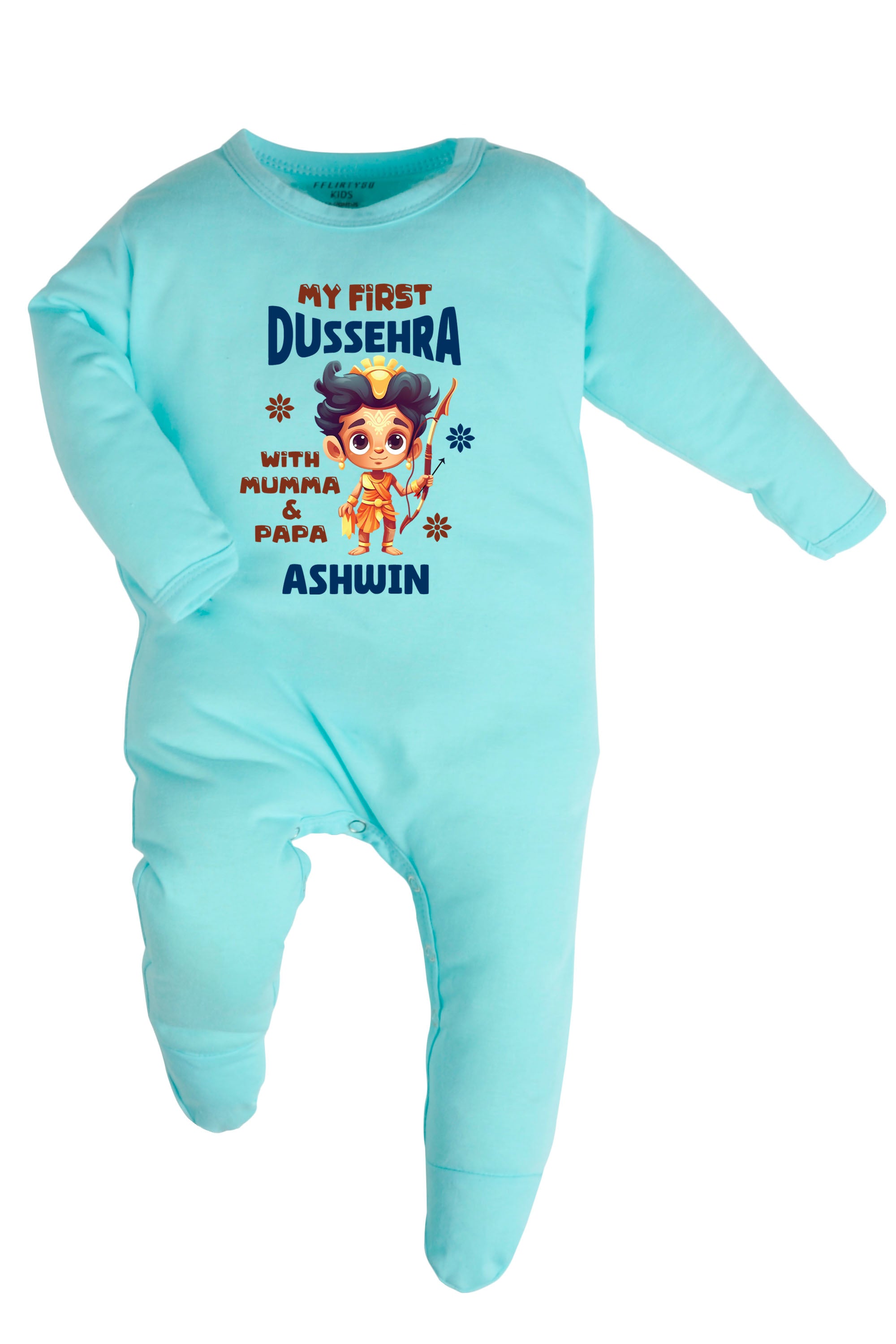 My First Dussehra With Mumma & Papa Baby Romper | Onesies w/ Custom Name