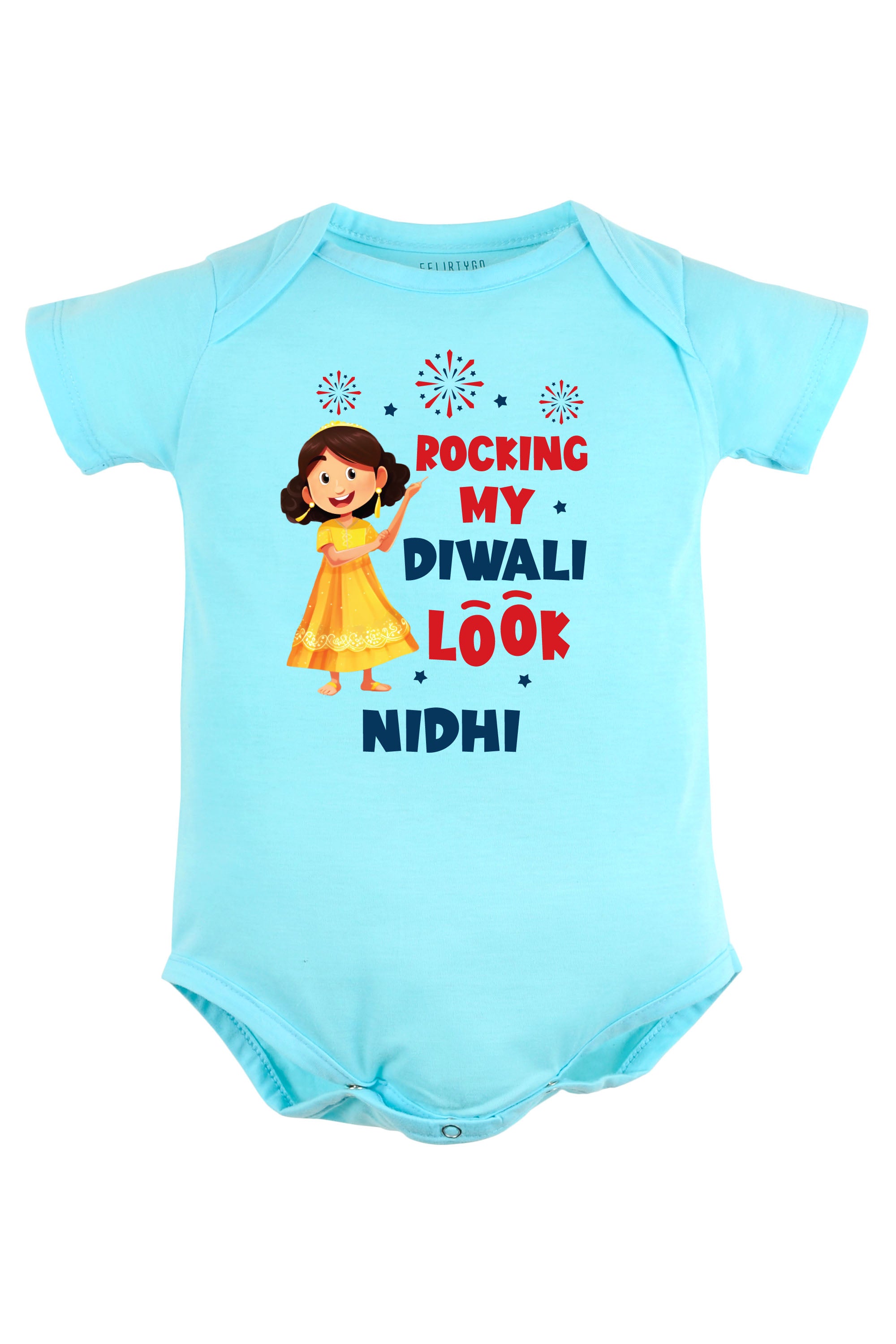 Rocking My Diwali Look Baby Romper | Onesies w/ Custom Name