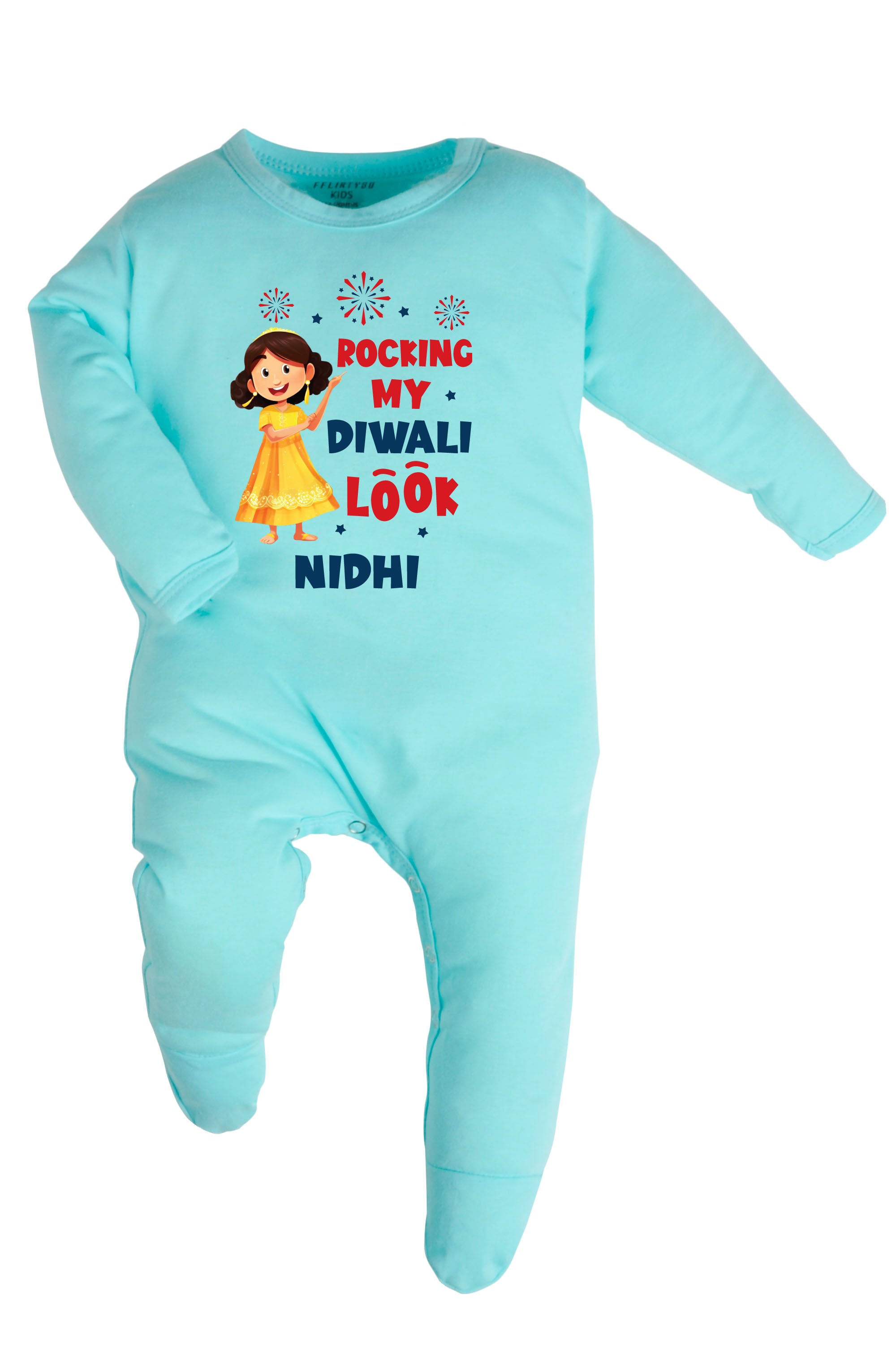 Rocking My Diwali Look Baby Romper | Onesies w/ Custom Name